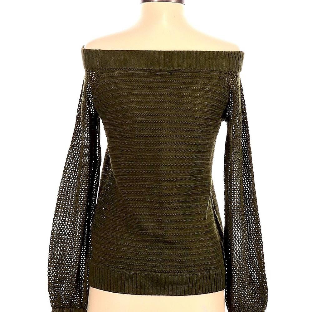 Designer Textured Off-The-Shoulder Sweater New York & Company Xs Size XS / US 0-2 / IT 36-38 - 2 Thumbnail