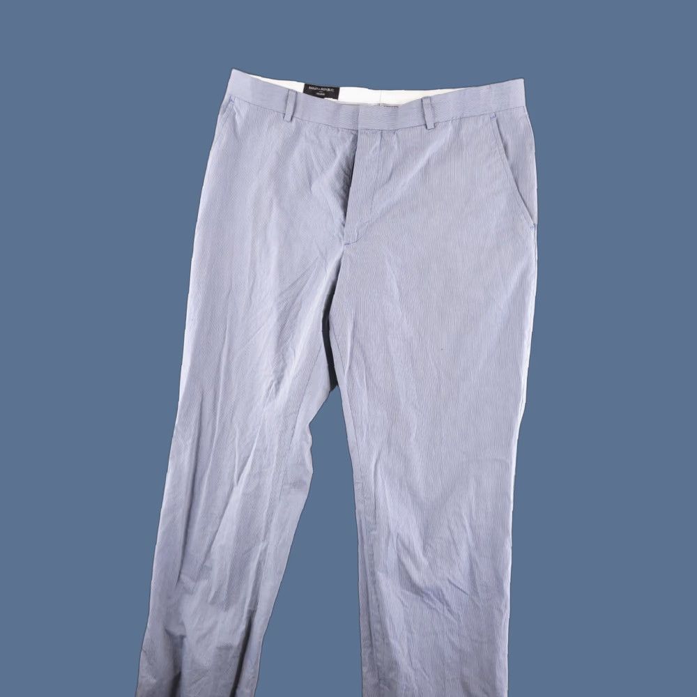 Banana Republic Banana Republic Blue Chino Pants Mens 35x31 Relaxed Fit Cotton Stripe Regular Size US 35 - 1 Thumbnail