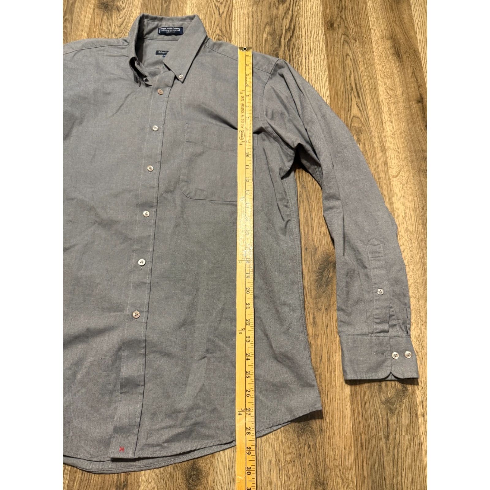 Vintage Hathaway Shirt Mens Size L Gray Long Sleeve Button Down Shirt Shirt Button-Up Casual Classic Pockets Size US L / EU 52-54 / 3 - 7 Thumbnail