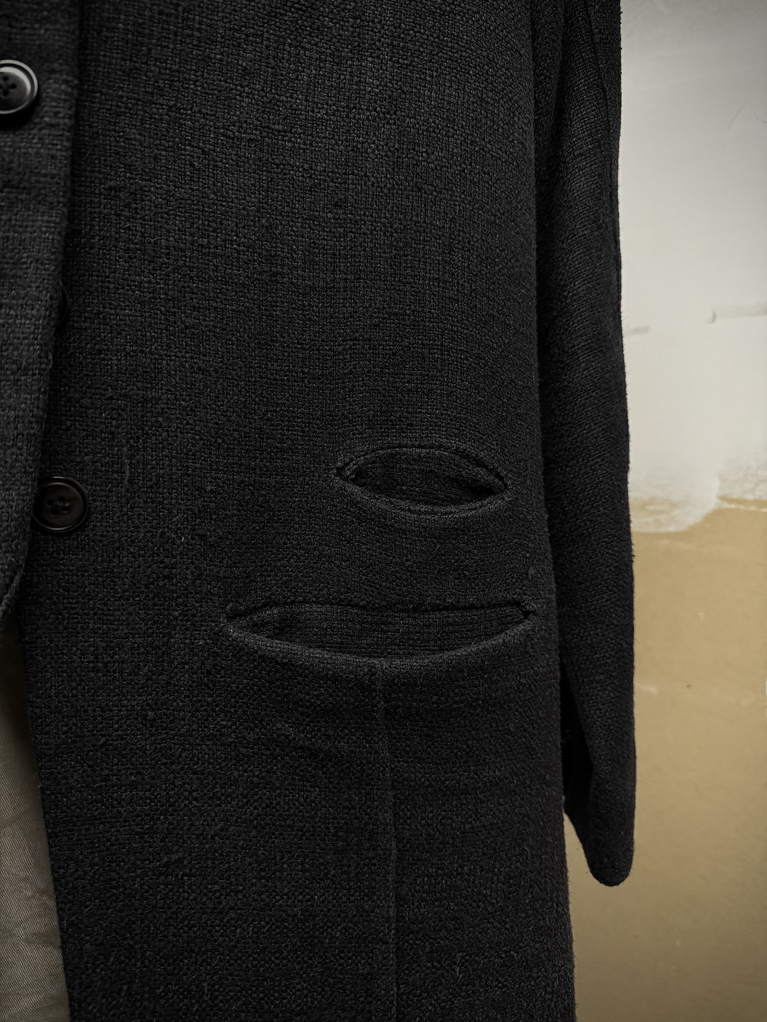 Aleksandr Manamis Aleksandr Manamïs Charcoal Grey Raw Silk Frayed Hem Coat Size US S / EU 44-46 / 1 - 10 Thumbnail