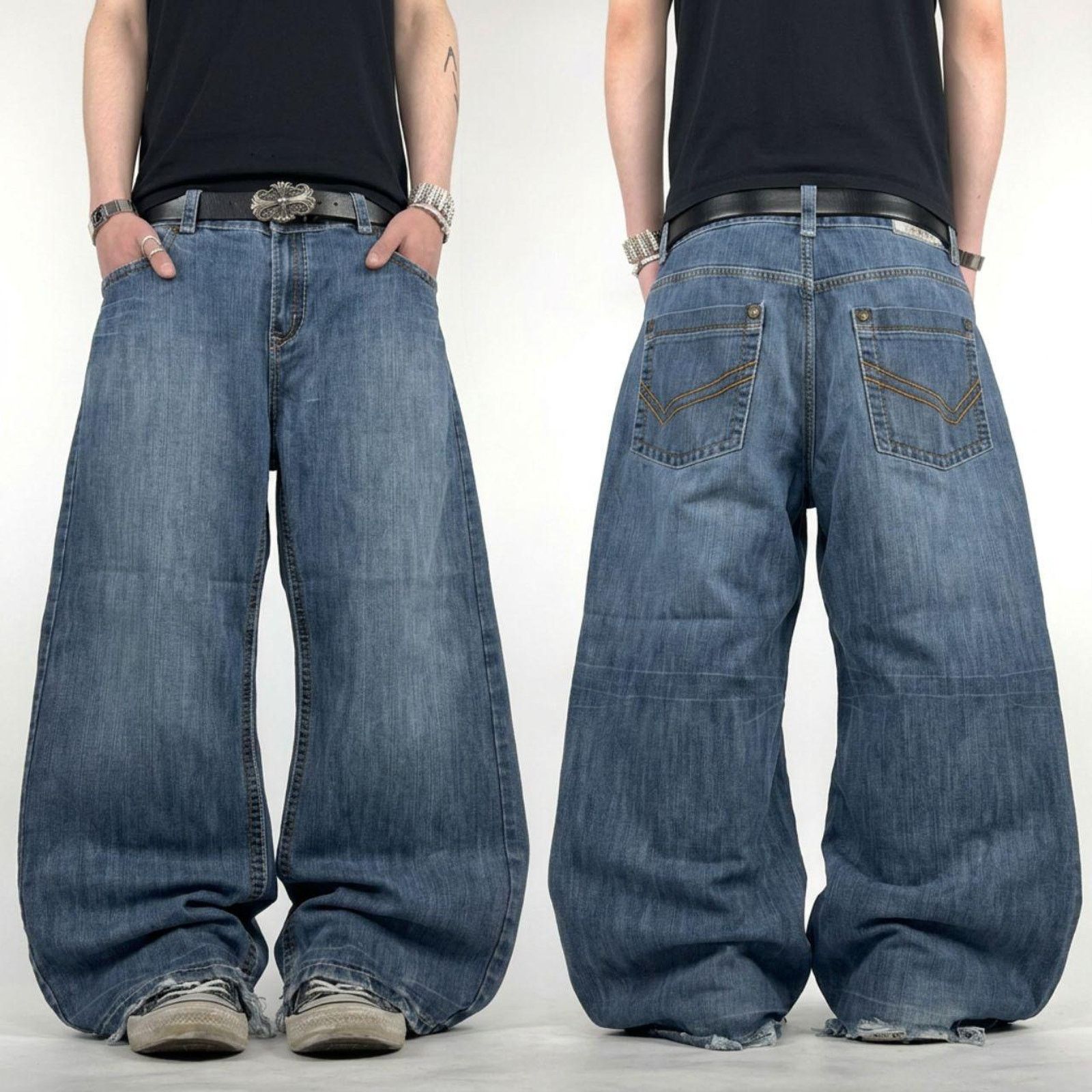 Ecko Unltd. × JNCO × Vintage Vintage y2k distressed baggy grunge faded archive rare jeans Size US 38 / EU 54 - 1 Thumbnail