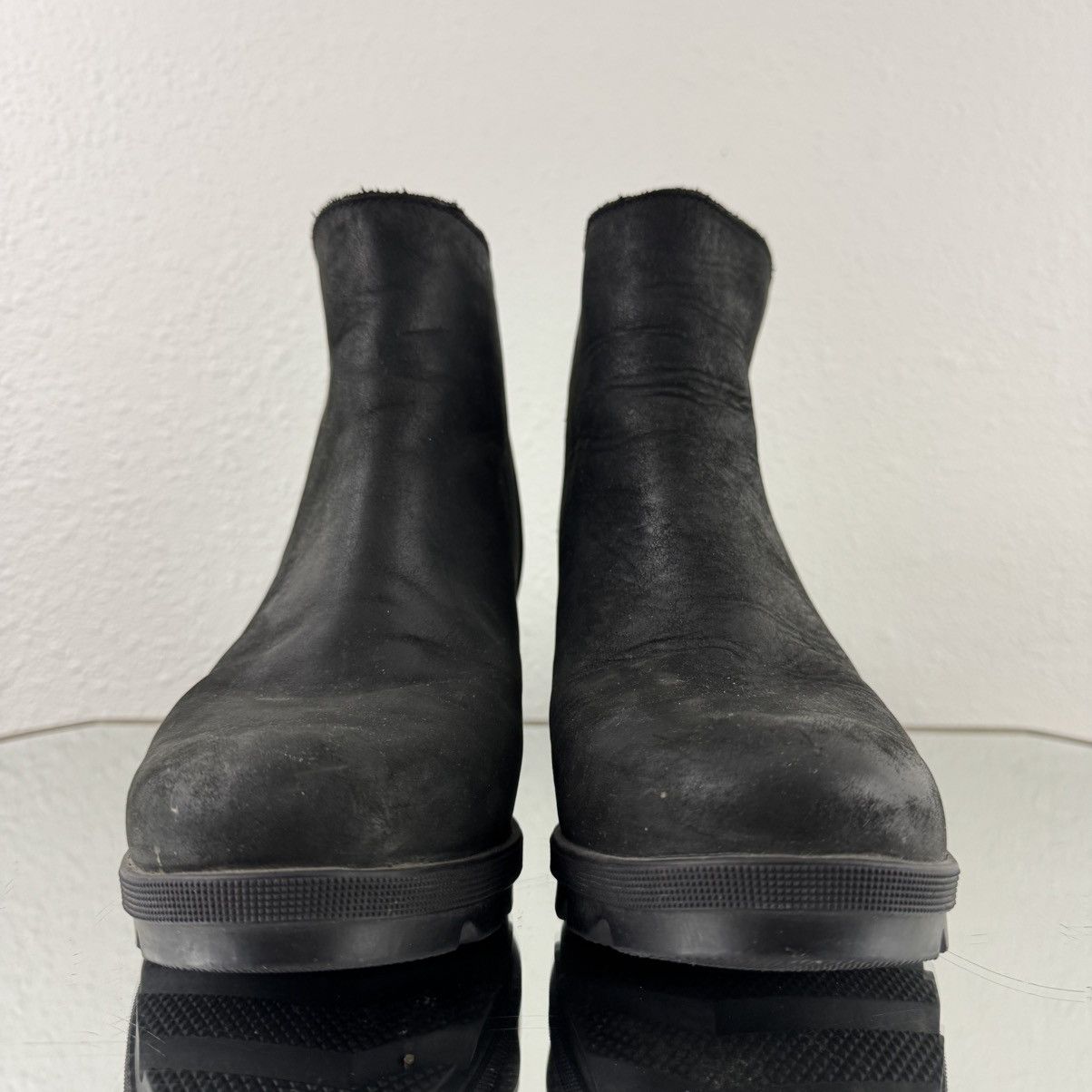 SOREL SOREL Black Leather Joan of Arctic Wedge II Zip Ankle Bootie Size US 8 / IT 38 - 7 Thumbnail