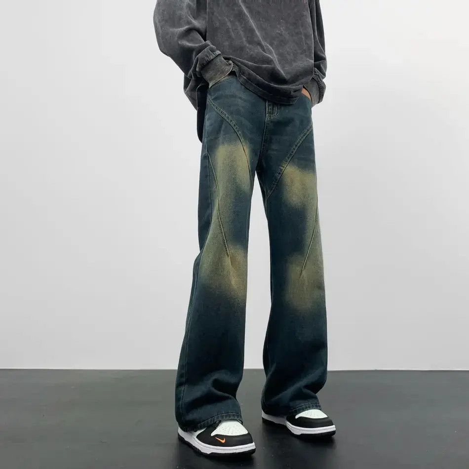 Japanese Brand Retro loose wide leg slightly flared jeans Size US 32 / EU 48 - 3 Thumbnail