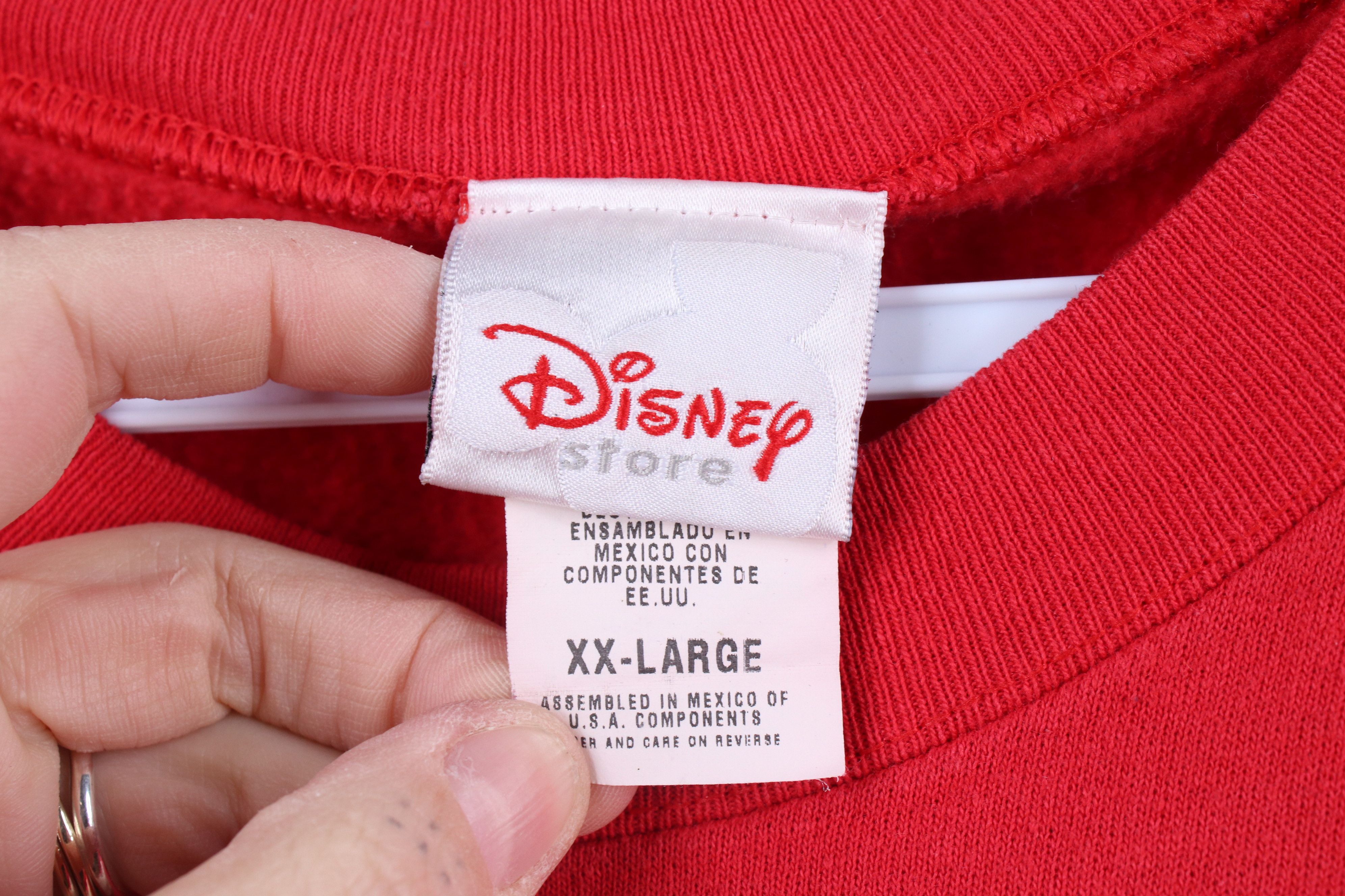Disney × Vintage Vintage 90s Disney Spell Out Mickey Mouse Sweatshirt Red Size US XXL / EU 58 / 5 - 7 Thumbnail