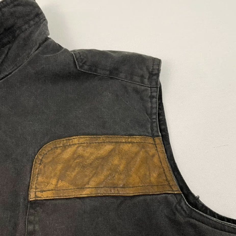 Vintage Woodland Vest Adult Mens Medium Gray Canvas Leather Trim Workwear Barn Chore 90s Size US M / EU 48-50 / 2 - 3 Thumbnail