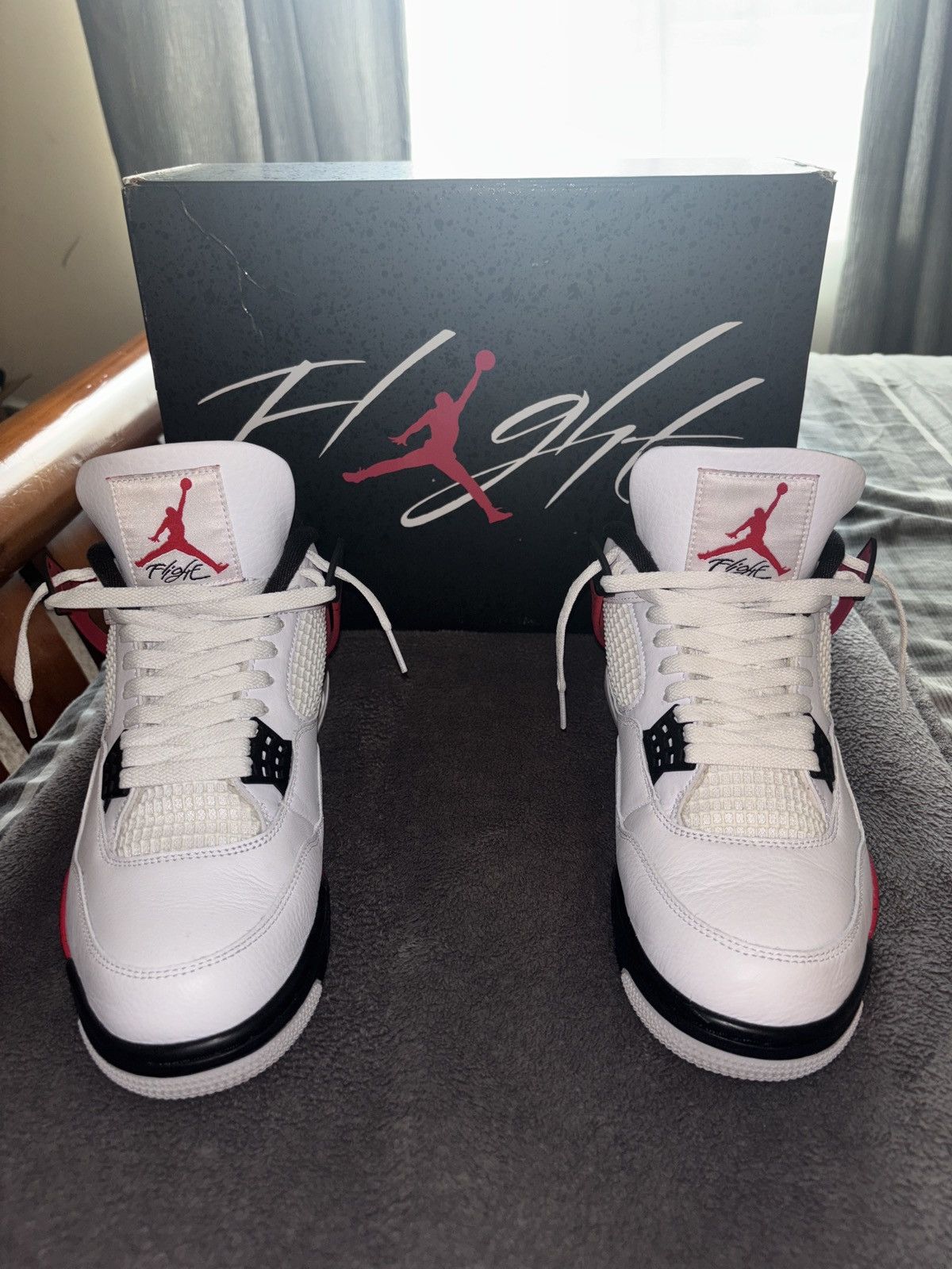 Jordan Brand Air Jordan 4 Retro Red Cement Size US 10 / EU 43 - 1 Thumbnail
