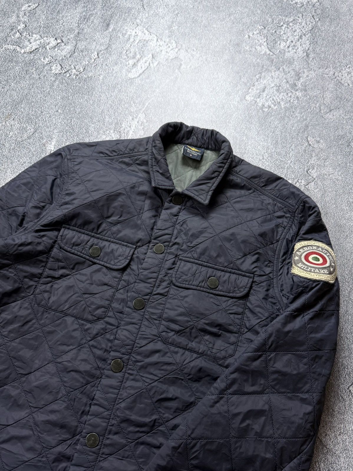 Aeronautica Militare Aeronautica Militare Quilted Logo Lightweight Shirt Jacket Size US L / EU 52-54 / 3 - 4 Thumbnail