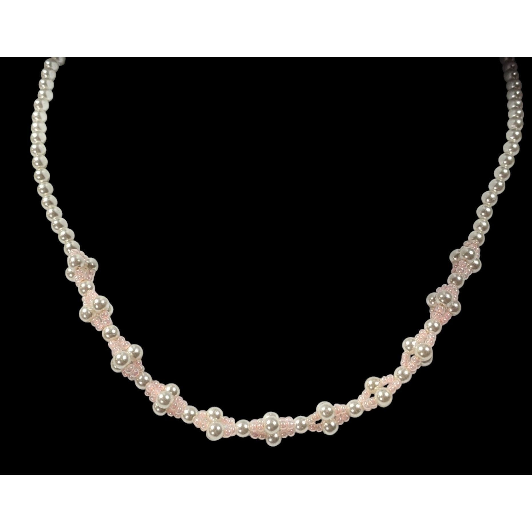 Other Coquette Pastel Pink Faux Pearl Beaded Necklace Size ONE SIZE - 2 Thumbnail
