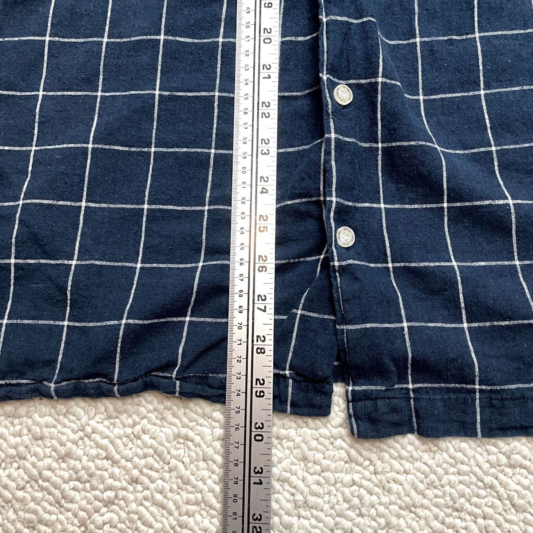 Vintage Sedgefield Button-Up Shirt Mens 2XL Dark Navy Plaid Short Sleeve Collared Top, Button-Front, Pockets, Regular Fit, Cotton Blend, Big & Tall Size US XXL / EU 58 / 5 - 6 Thumbnail