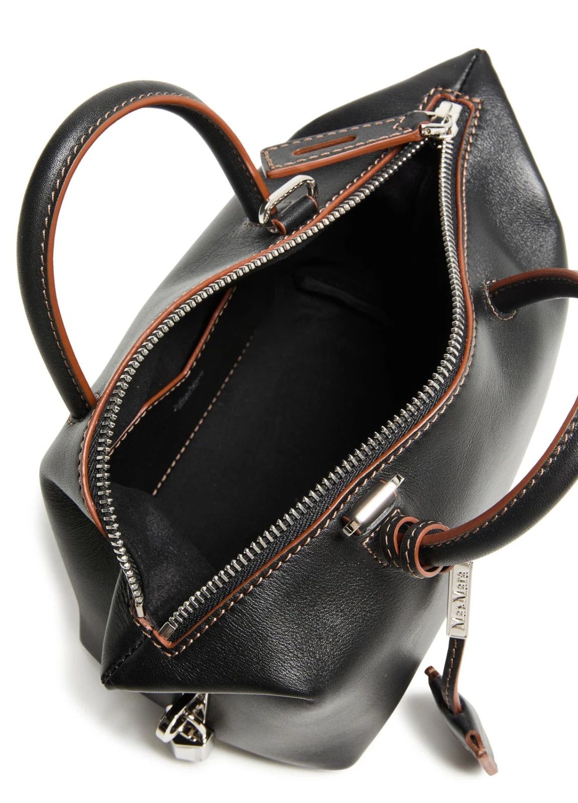 Max Mara MAX MARA Black Leather Small Top Handle New/Auth Size ONE SIZE - 4 Thumbnail