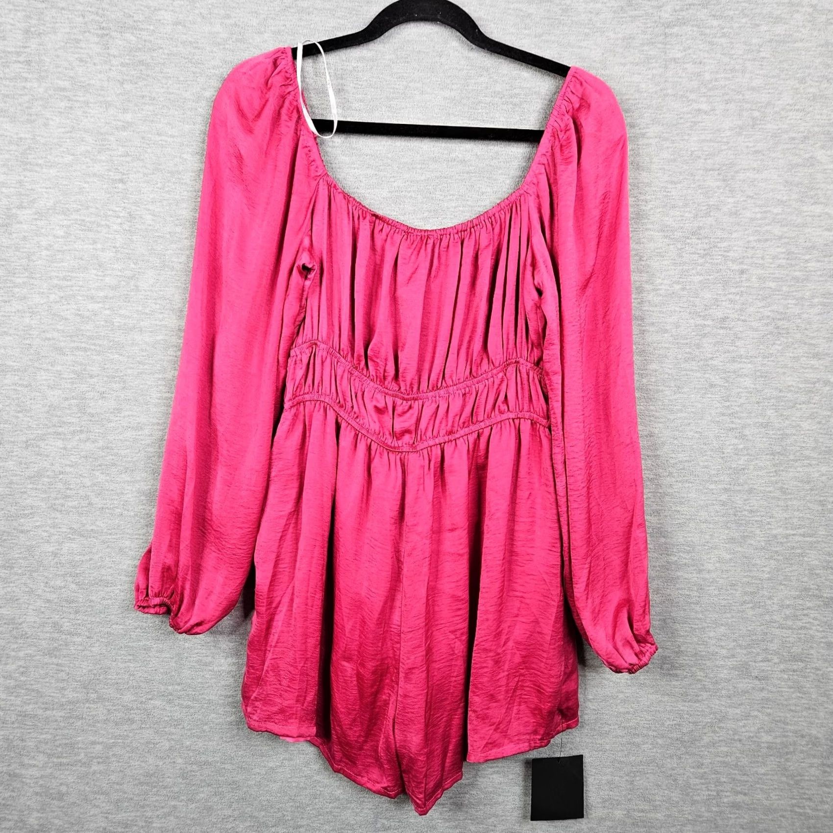 Lulus LULUS Romper Women’s Pink Balloon Sleeve Short Size S Casual Bohemian Colorful Wide-Leg Size 28" / US 6 / IT 42 - 2 Thumbnail