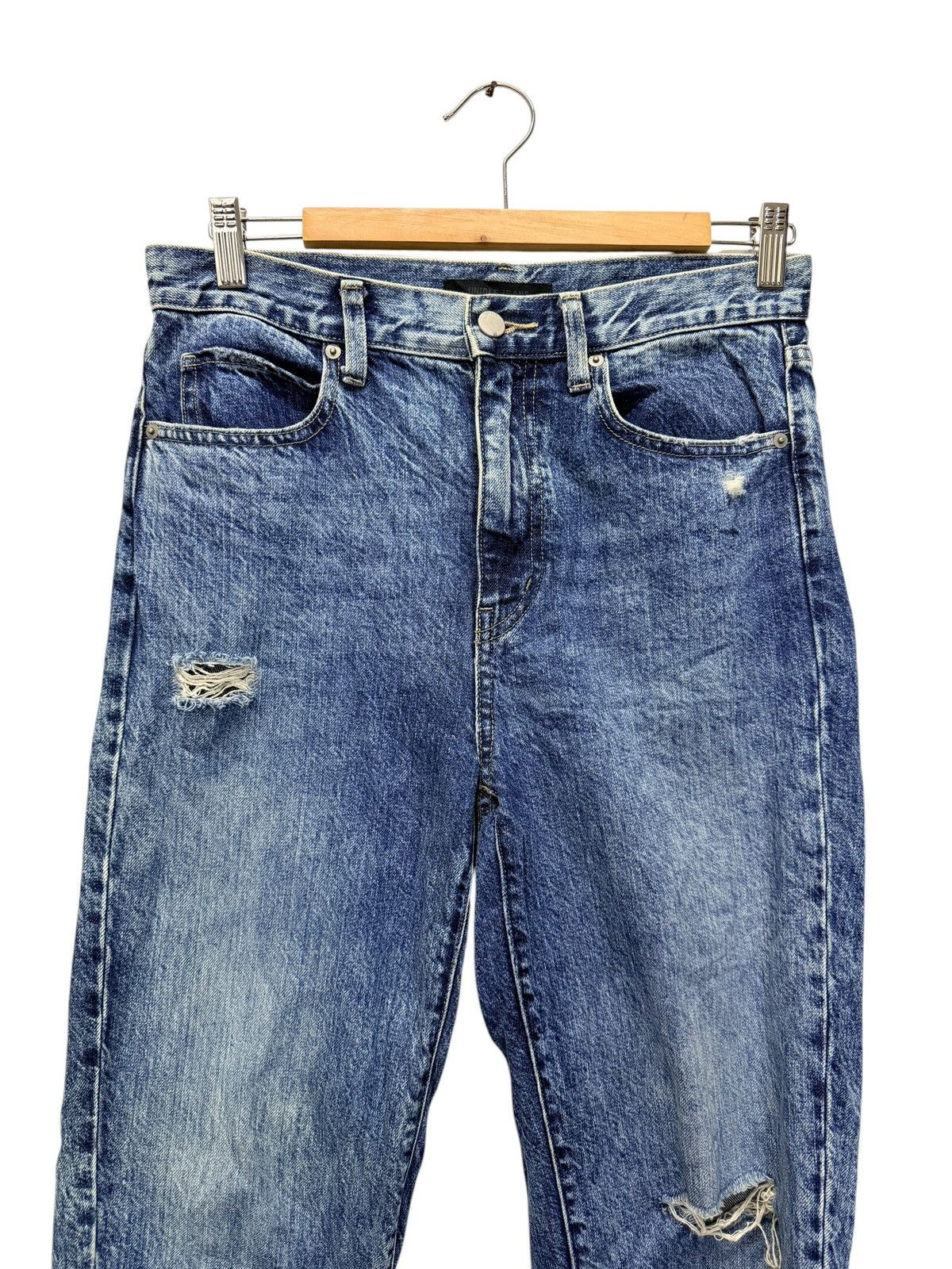 Japanese Brand Vintage Uniqlo Jeans Distressed Acid-wash Denim Pants Size US 30 / EU 46 - 2 Thumbnail