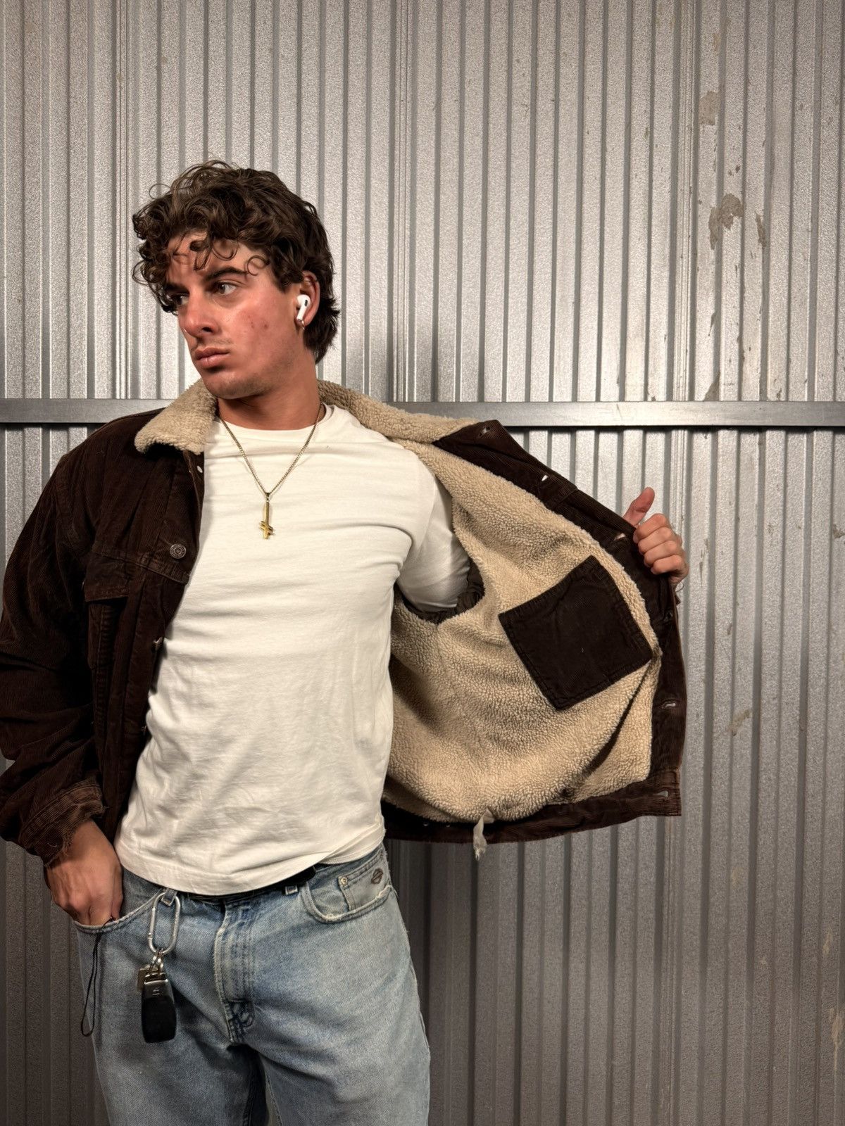 Levi's 90s Vintage Levis Mocha Distressed corduroy Cowboy Jacket Size US L / EU 52-54 / 3 - 7 Thumbnail