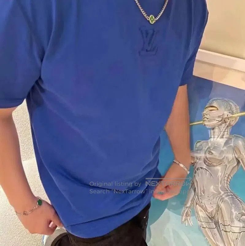 Louis Vuitton Louis Vuitton Men's XL Blue Cotton T-Shirt . Size US XL / EU 56 / 4 - 8 Thumbnail