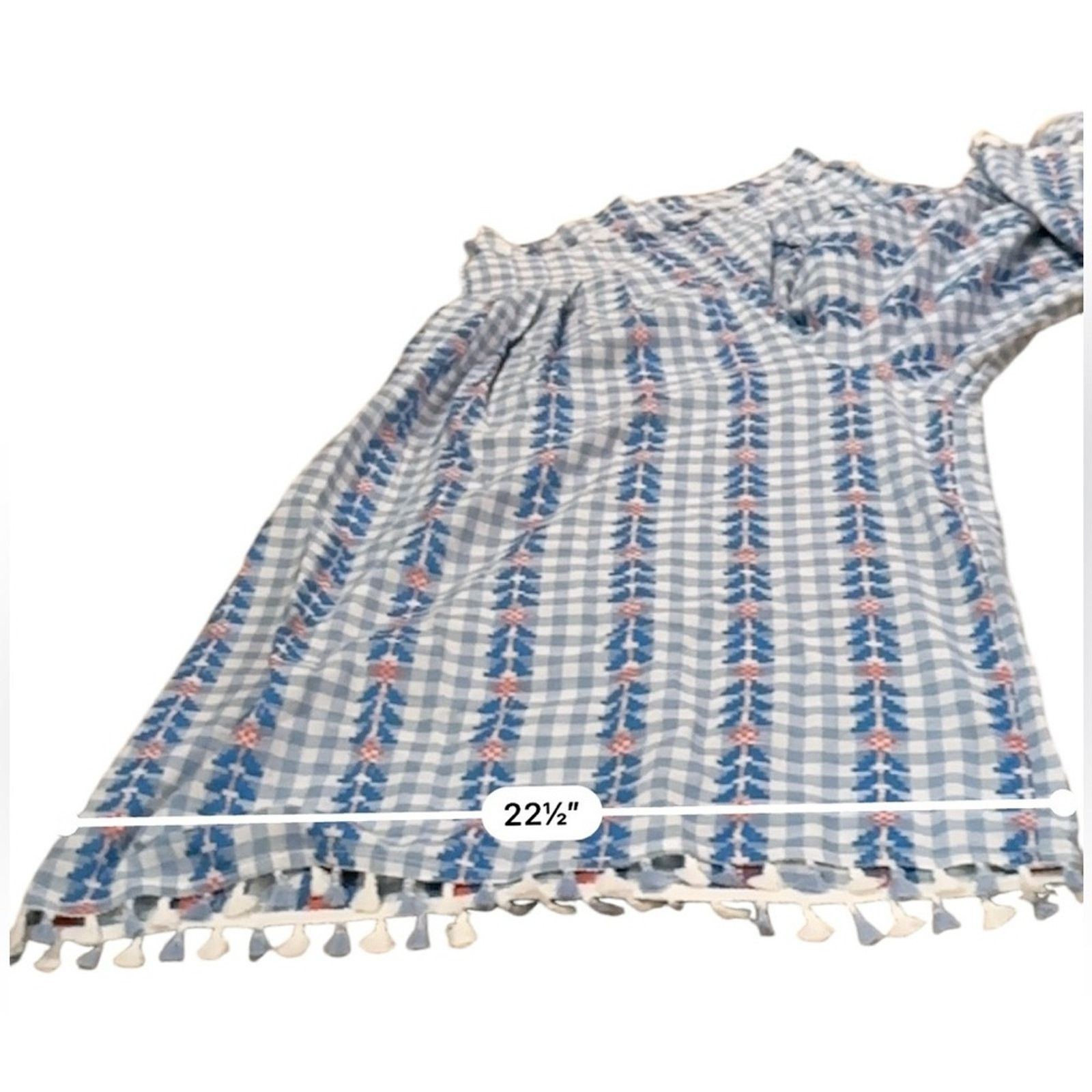 Dodo Bar Or DoDo Bar Or Fernanda Wide Leg Gingham Tassel High Rise Pants Size 31" - 13 Thumbnail