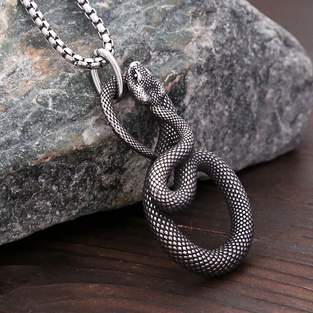 Vintage Snake for Men Pendant Necklace Size ONE SIZE - 3 Thumbnail
