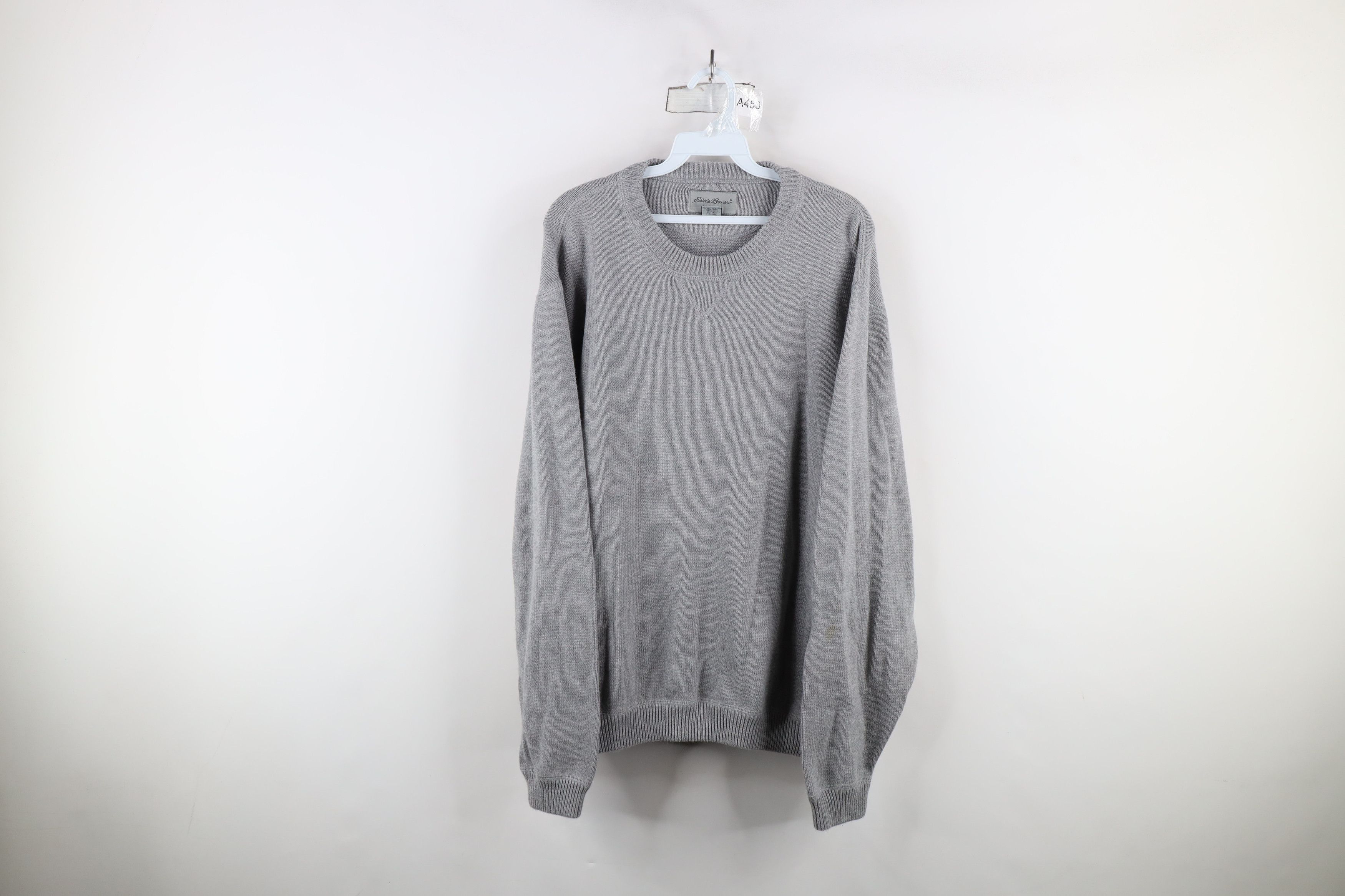 Eddie Bauer × Vintage Vintage 90s Eddie Bauer Cotton Knit Crewneck Sweater Gray Size US L / EU 52-54 / 3 - 1 Thumbnail