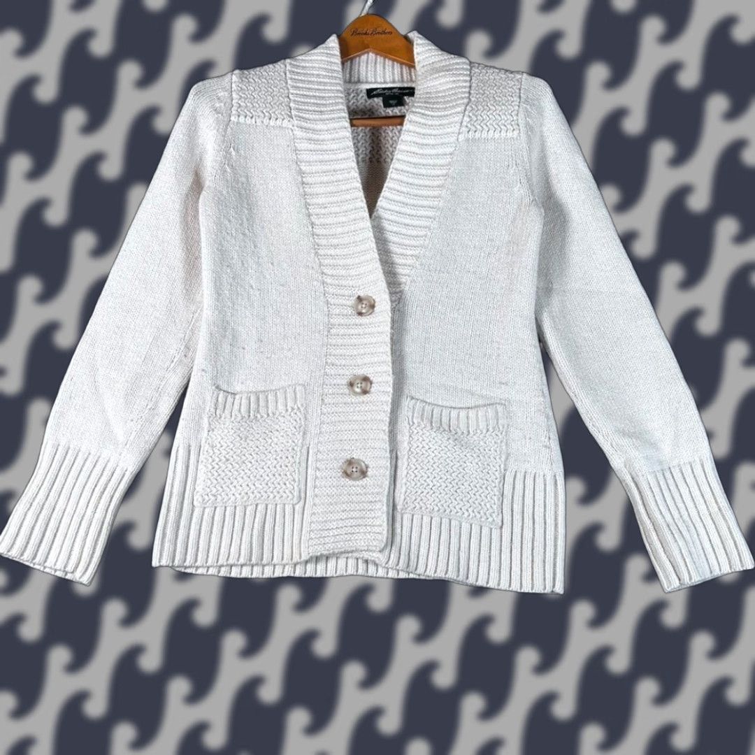 Eddie Bauer VINTAGE Eddie Bauer Womens XS Cream Shawl Collar Button Cardigan Cotton Wool Blend M96 Size XS / US 0-2 / IT 36-38 - 1 Thumbnail