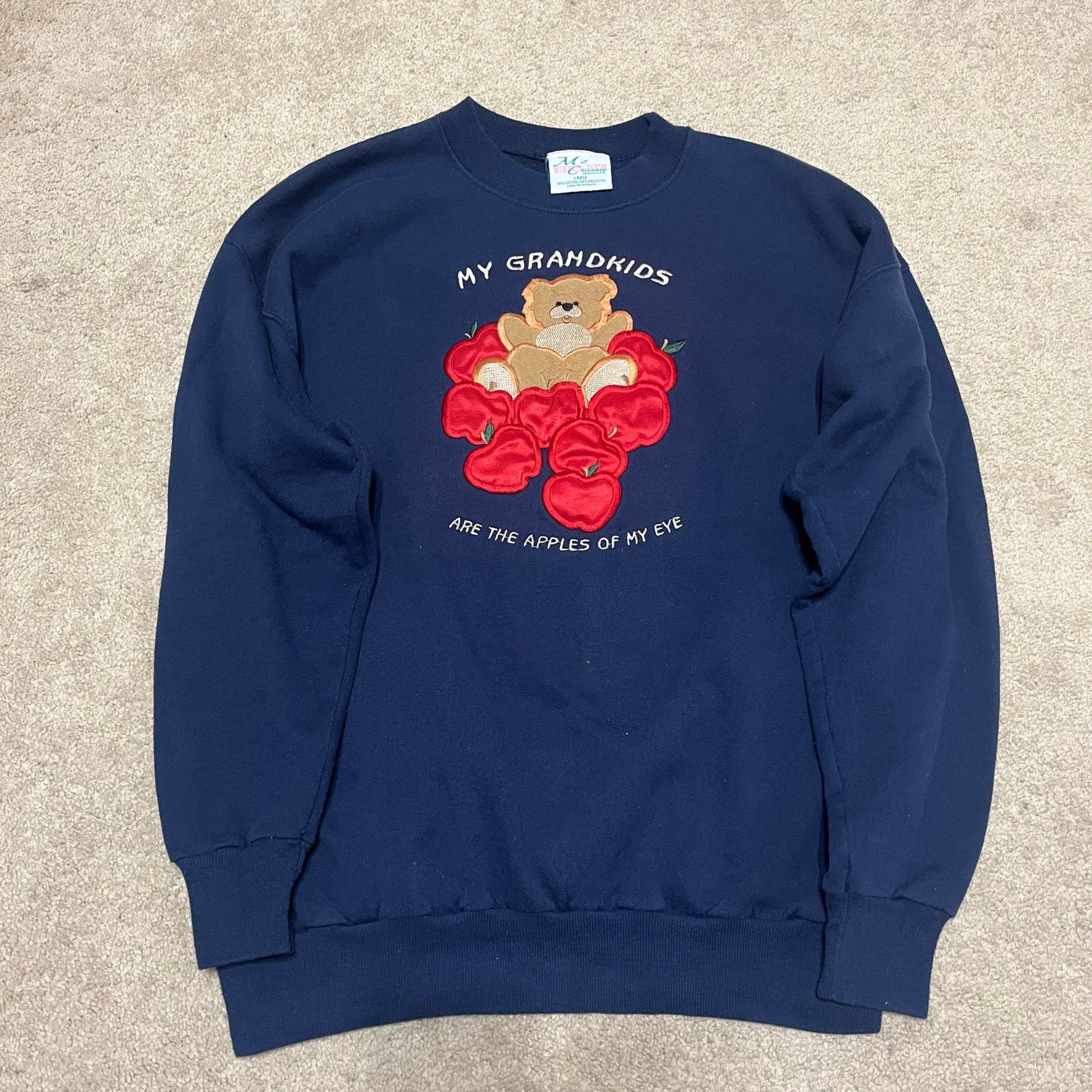 Other Vintage Grandma Grandkids Teddy Bear Navy Crewneck Large Size US L / EU 52-54 / 3 - 1 Thumbnail