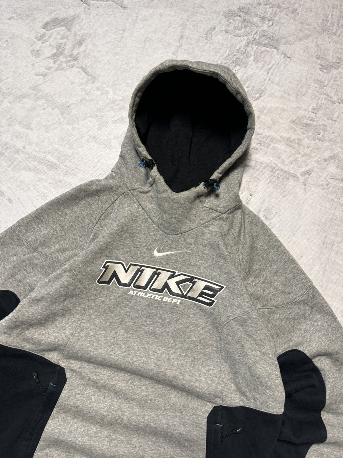 Nike × Vintage 00s Nike Vintage Big Logo Center Swoosh Oversize Hoodie Y2K Size US M / EU 48-50 / 2 - 2 Thumbnail