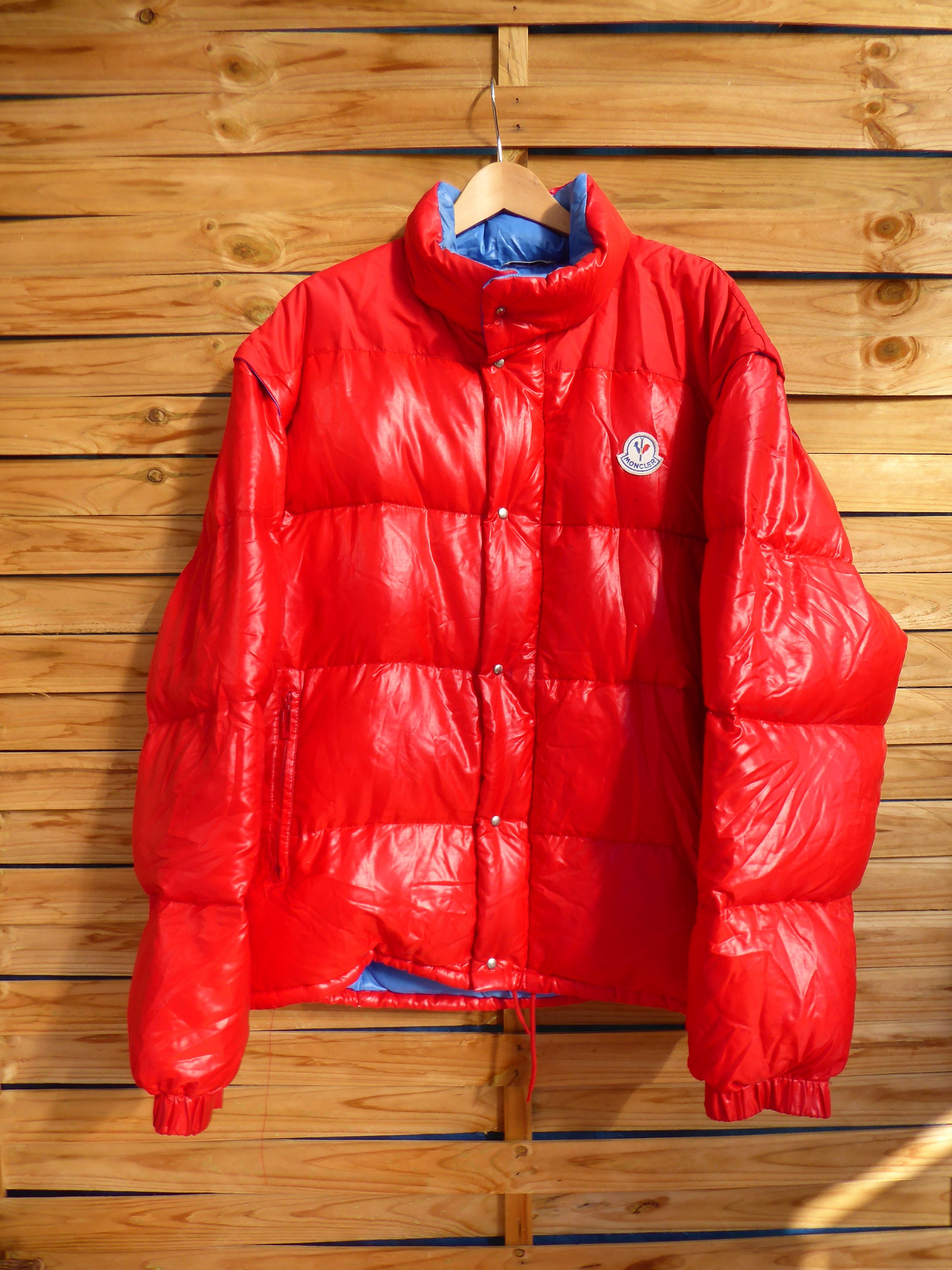 image of Moncler Grenoble Jacket Vintage 80's Made In France in Red, Men's (Size XL)