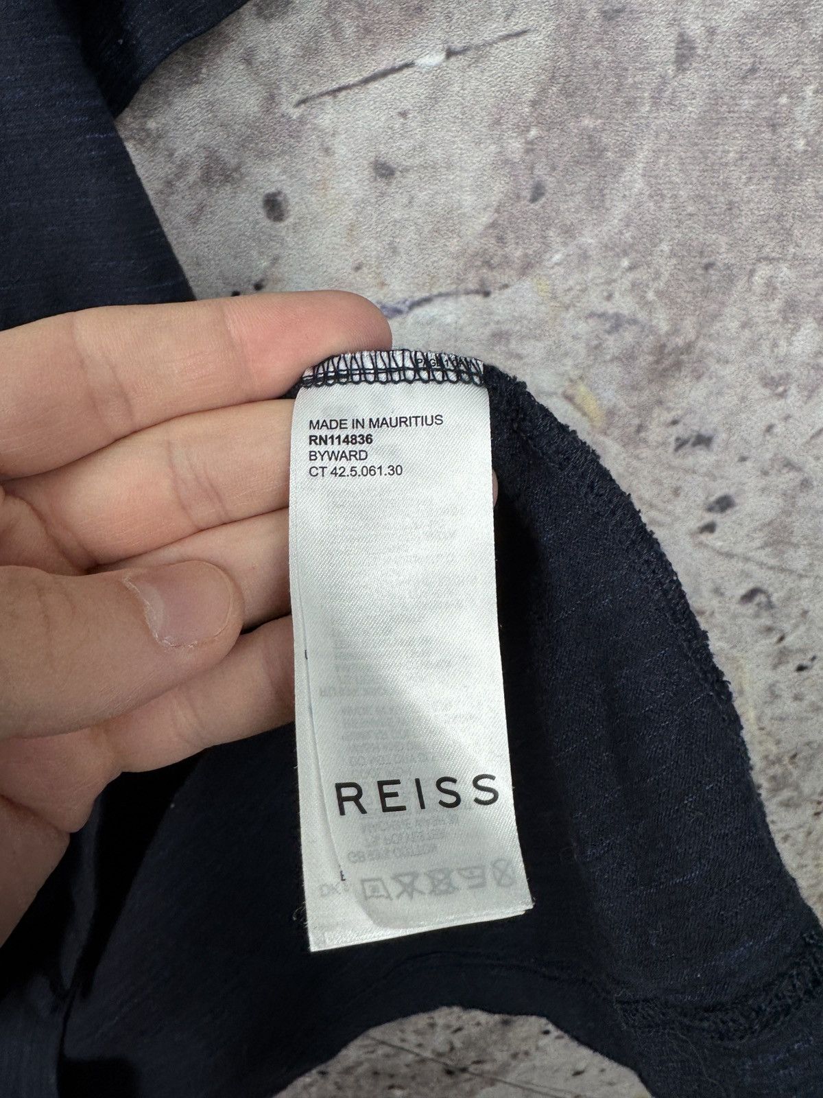Cos Reiss Navy Textured T-Shirt Size Classic Minimalist Style Size US L / EU 52-54 / 3 - 5 Thumbnail