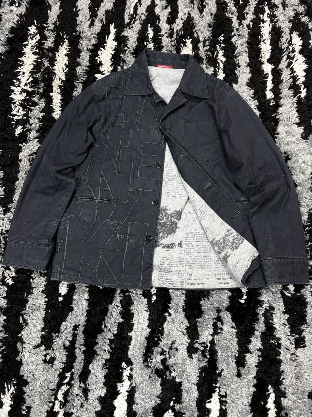 Japanese Brand Etienne Ozeki patchwork spellout logo coach jacket Size US L / EU 52-54 / 3 - 1 Thumbnail