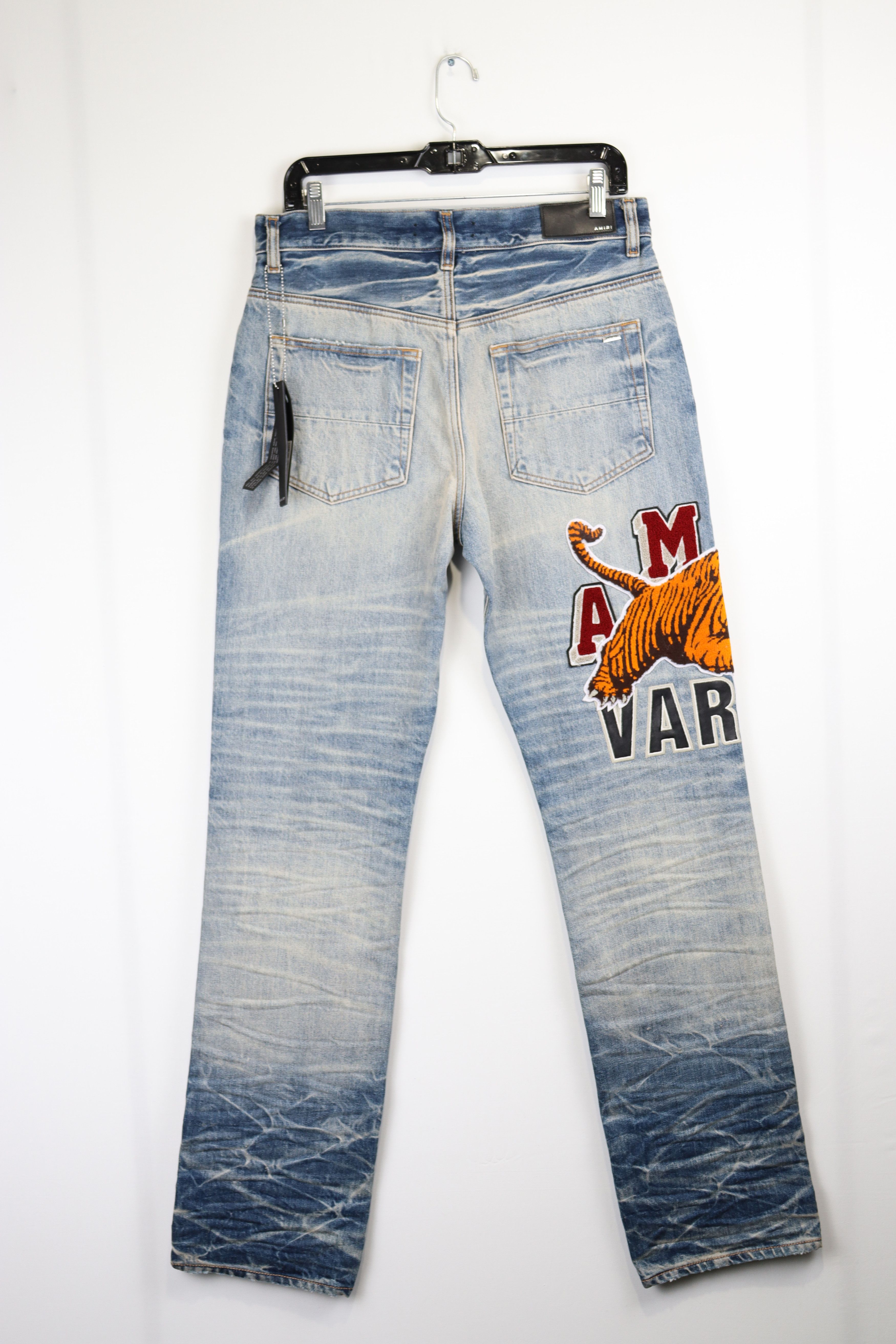 Amiri o1rshd Varsity Tiger Straight Jeans in Vintage Indigo Size US 30 / EU 46 - 5 Thumbnail