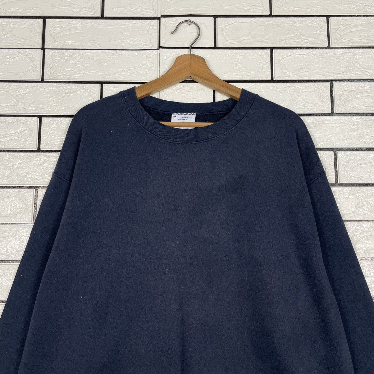 Japanese Brand Champion Plain Crewneck Blue Sweatshirt Size US XL / EU 56 / 4 - 2 Thumbnail