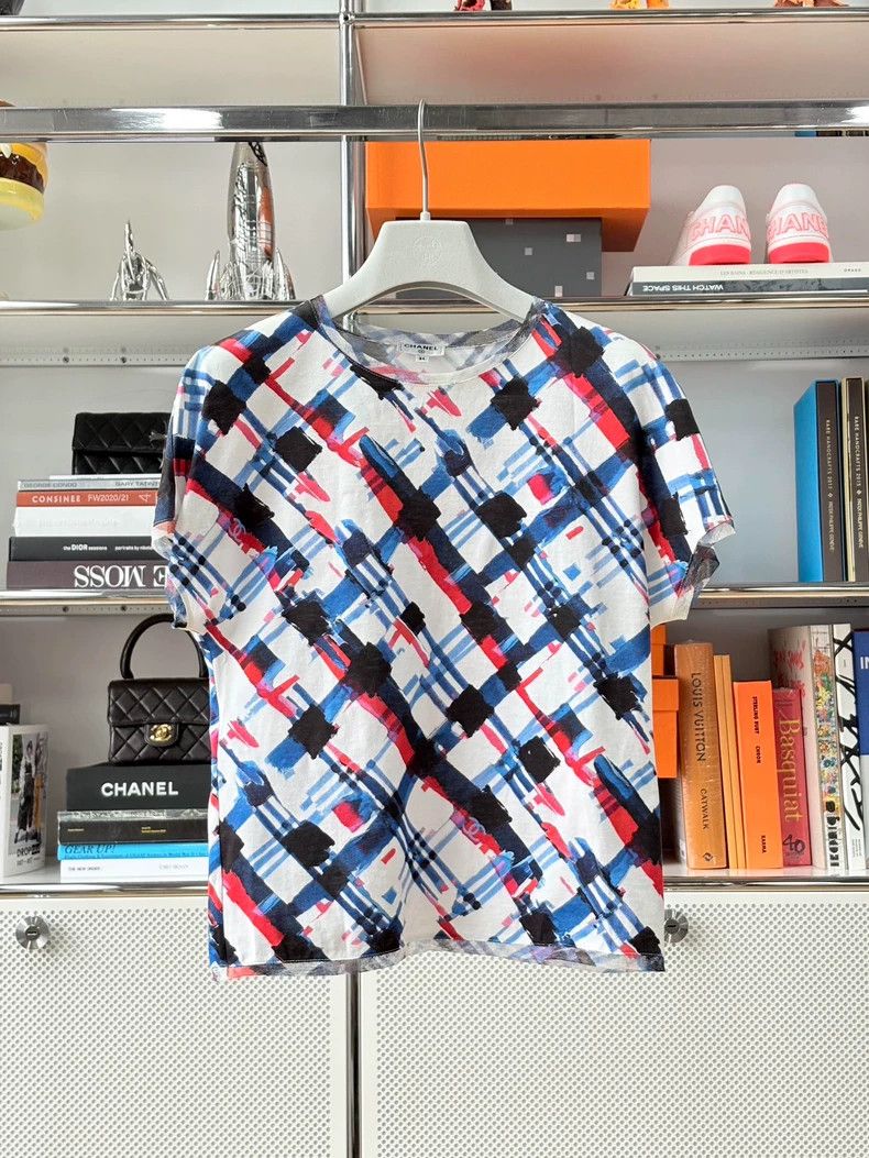 Chanel Chanel Airport series plaid graffiti short sleeves 2503-Nex Size XXS / US 00 / IT 34 - 1 Thumbnail