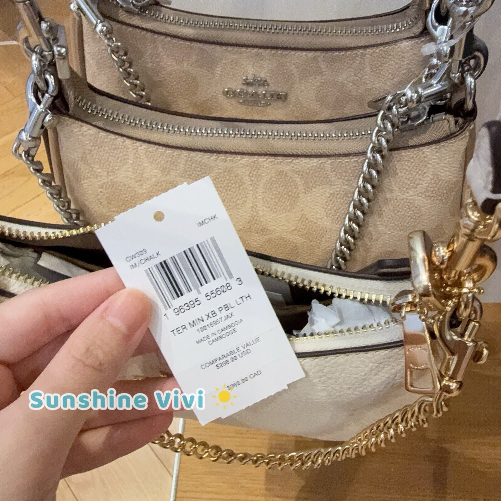 Coach NWT Coach Teri Mini Crossbody Bag CW309 Leather Chalk Size ONE SIZE - 4 Thumbnail