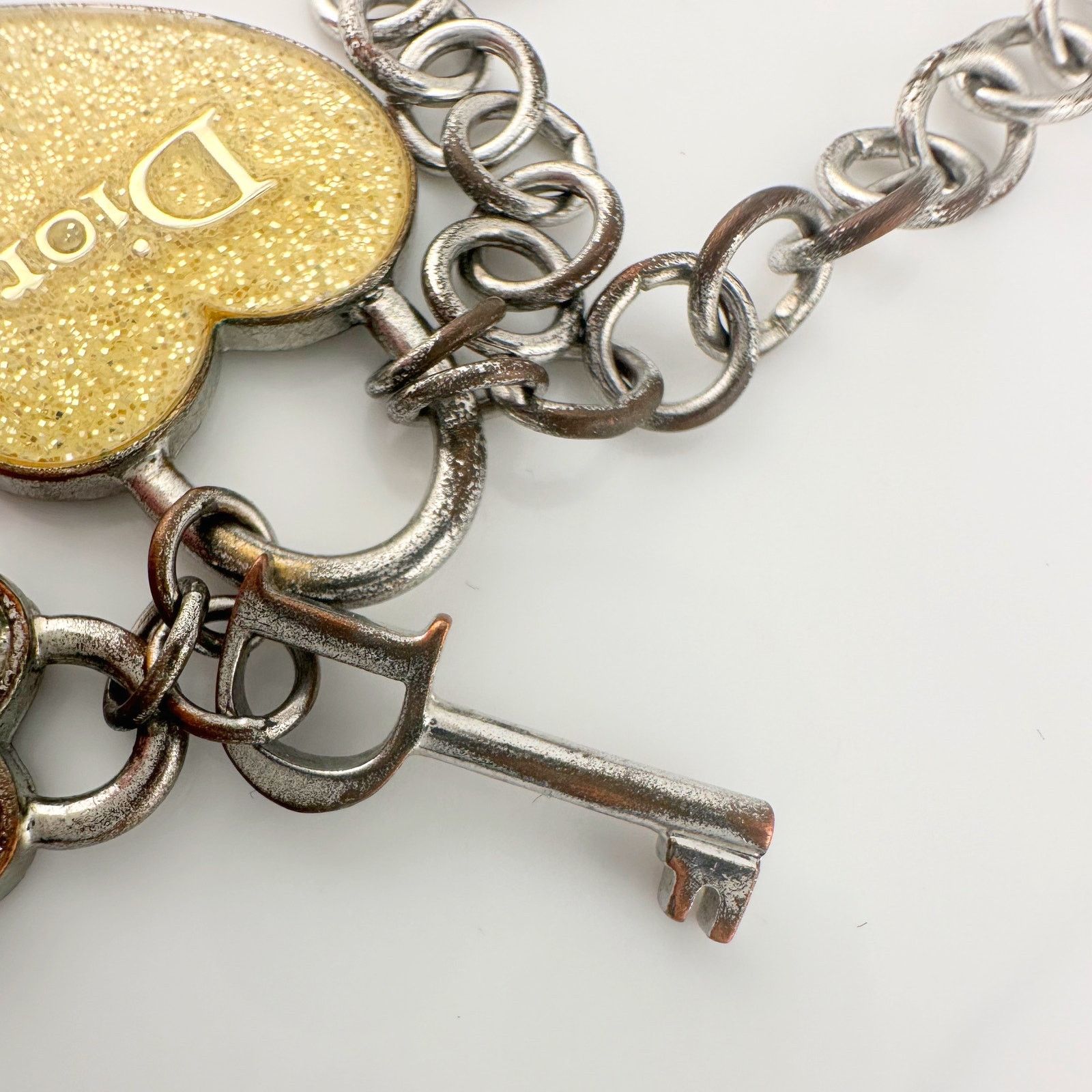 Dior Christian Dior Silver Hear and Key Charm Bracelet Size ONE SIZE - 7 Thumbnail
