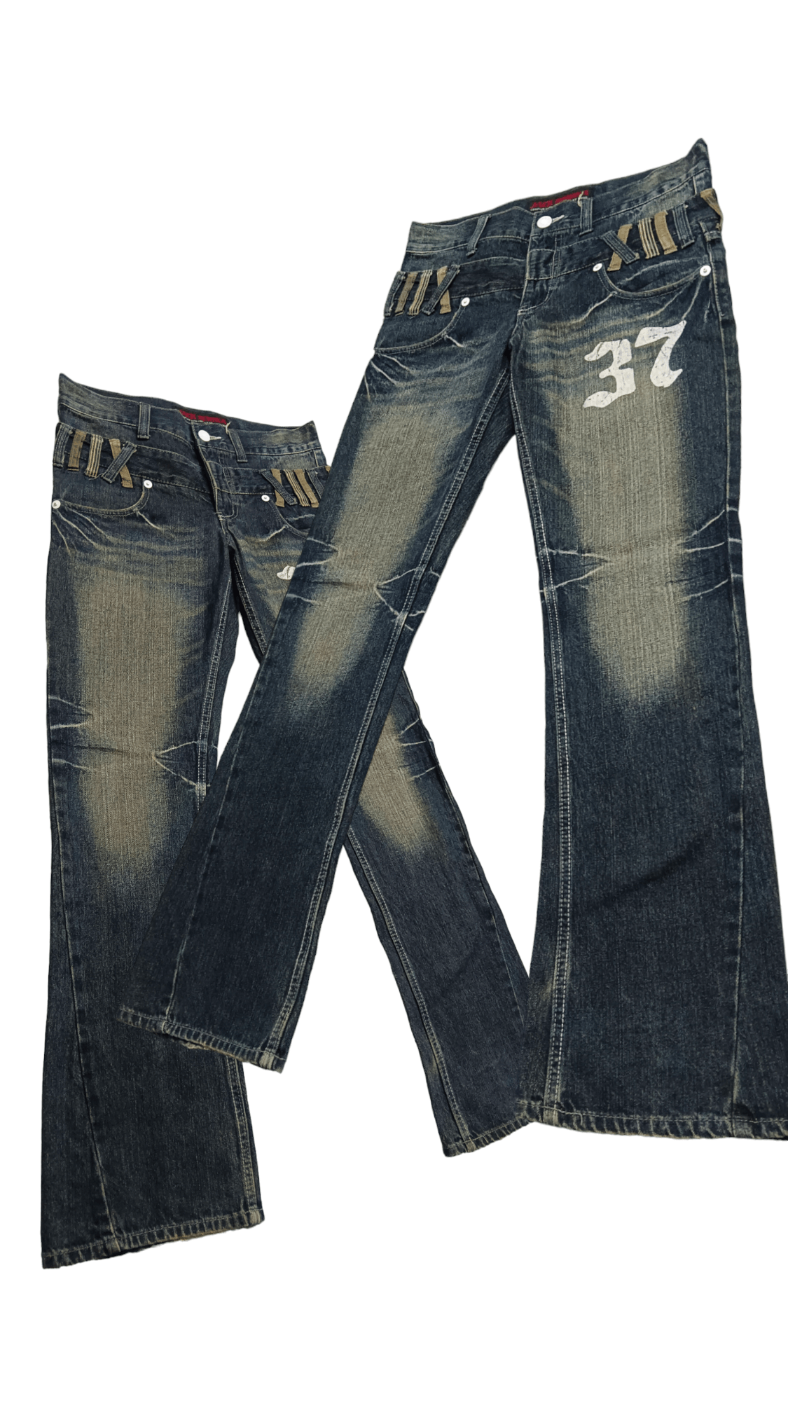 JACKROSE FYE🔥FLARE DOUBLE WAIST💥 JACK SERIKA Punk Angel Wings Denim Size US 32 / EU 48 - 2 Thumbnail