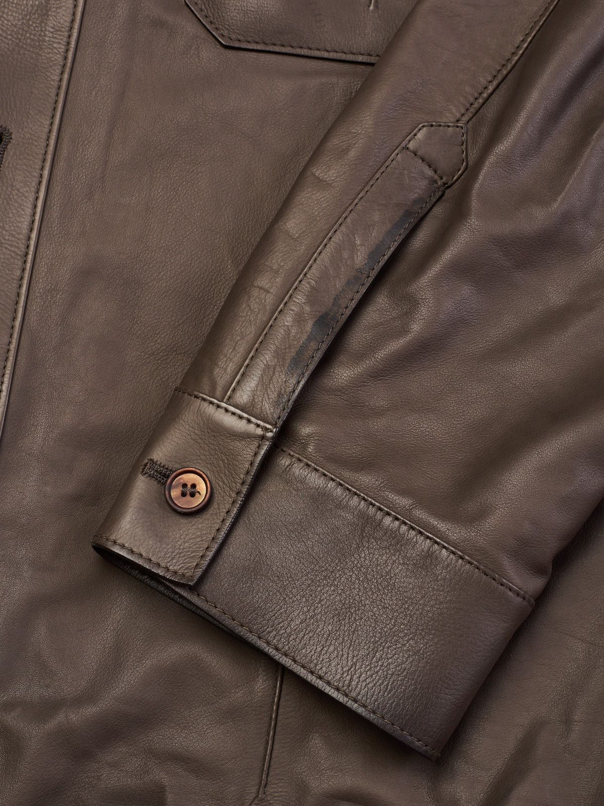 Ermenegildo Zegna ERMENEGILDO ZEGNA Taupe Calfskin Leather Jacket Size US L / EU 52-54 / 3 - 10 Thumbnail