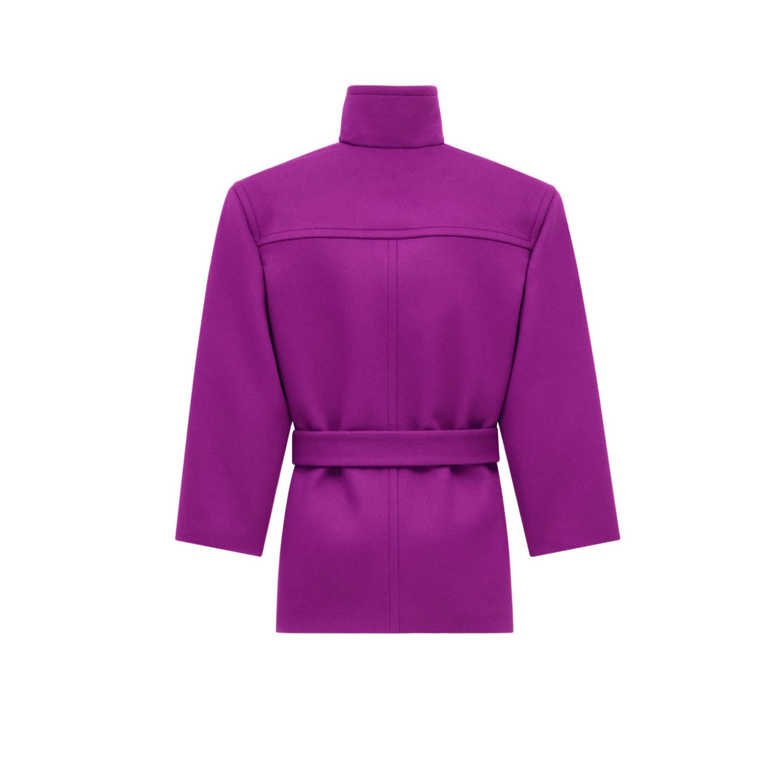 Other SAINT LAURENT $6100 Violet Belted Wool Coat New & Authentic Size XS / US 0-2 / IT 36-38 - 2 Thumbnail