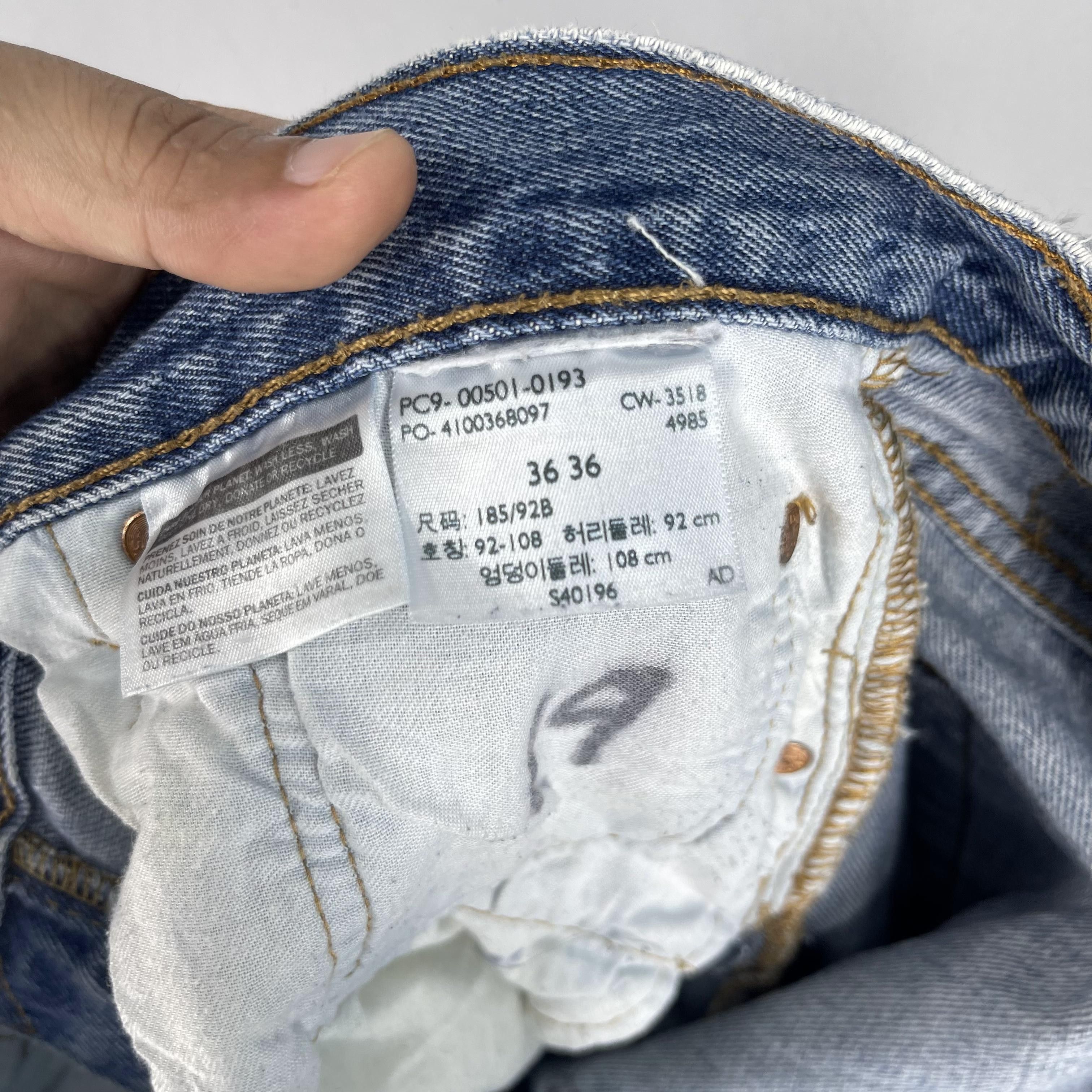 Levi's × Vintage Size 35 Vintage Levis 501 Distressed Reinforced Jeans Size US 35 - 9 Thumbnail