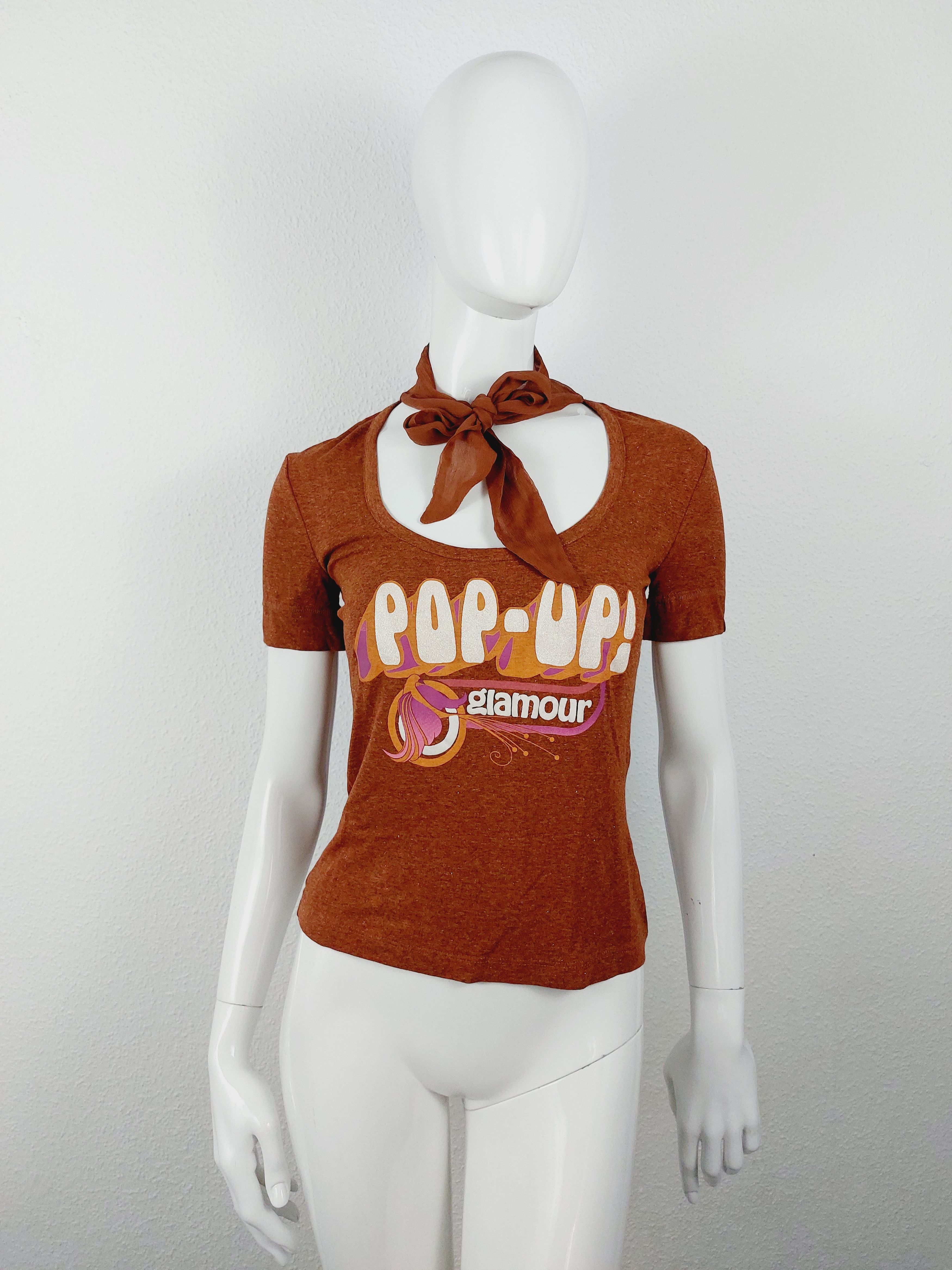 Dolce & Gabbana D&G Dolce & Gabbana Pop-Up Glamour Silk Tie Top T-Shirt Size M / US 6-8 / IT 42-44 - 9 Thumbnail