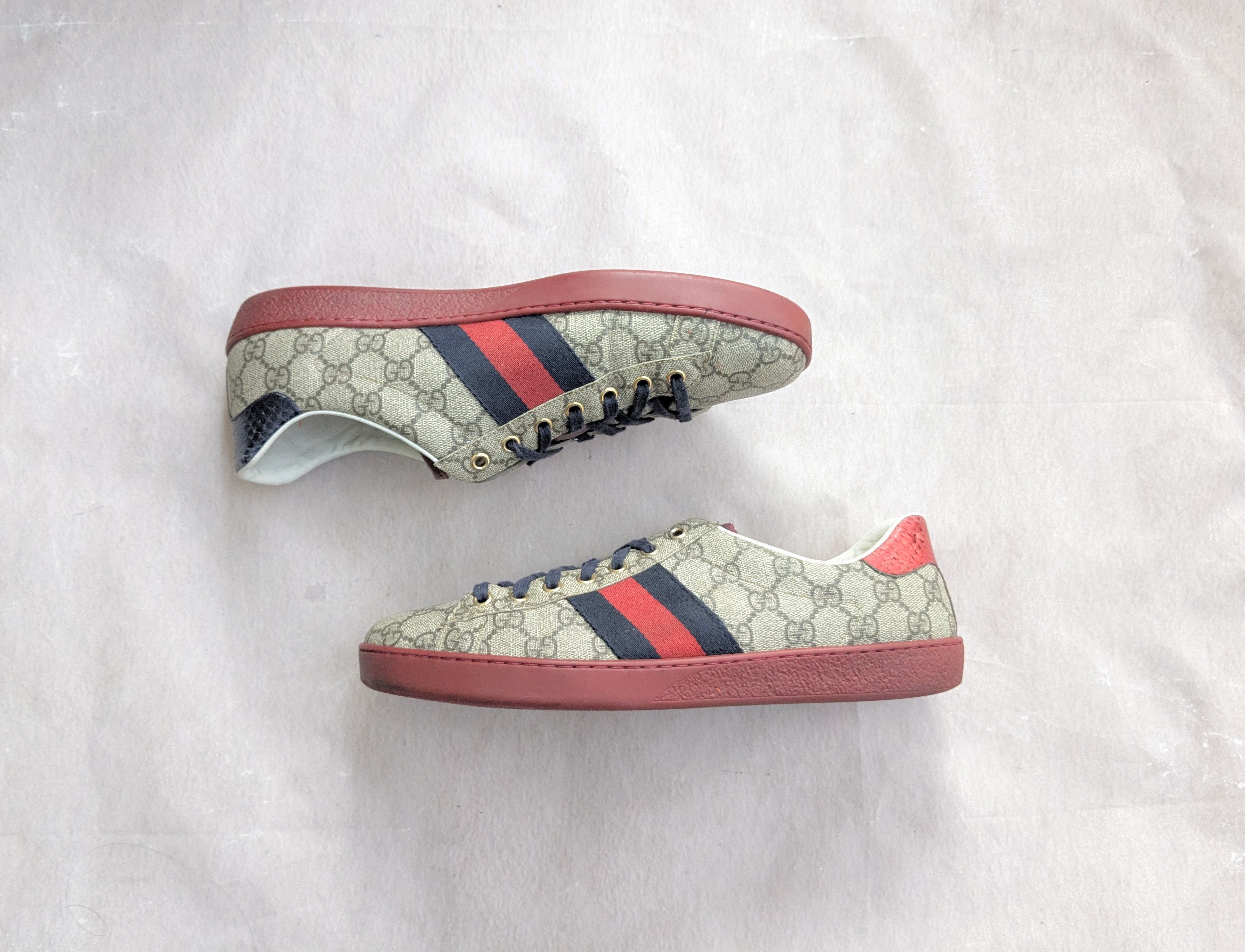 Gucci Gucci Ace GG Supreme Sneakers Red 10 Monogram 429445 Size US 10 / EU 43 - 1 Thumbnail