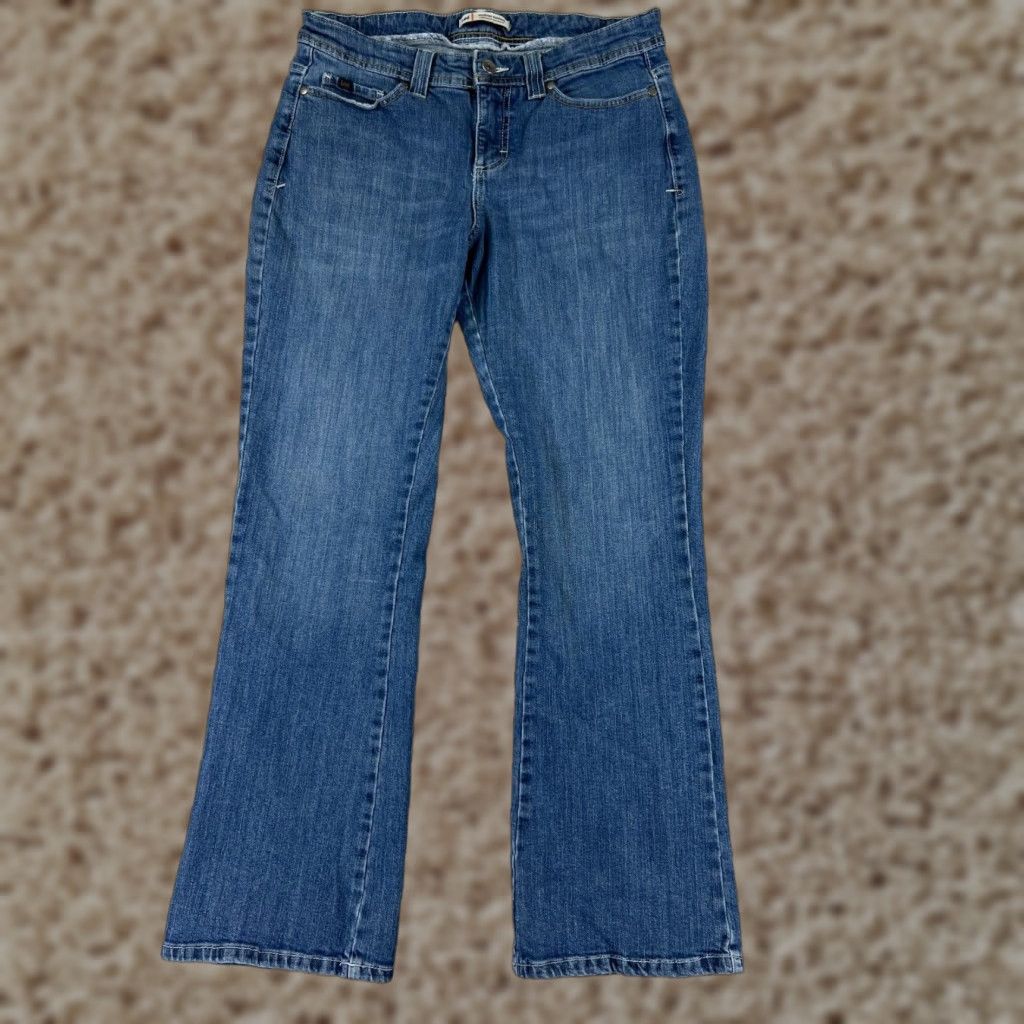 Lee Lee Jeans Women 12 Blue Denim Bootcut 30x30 Stretch Cotton Blend Regular Mid Rise Fall Spring Summer Men/Women? Size 34" / US 12 / IT 48 - 1 Thumbnail