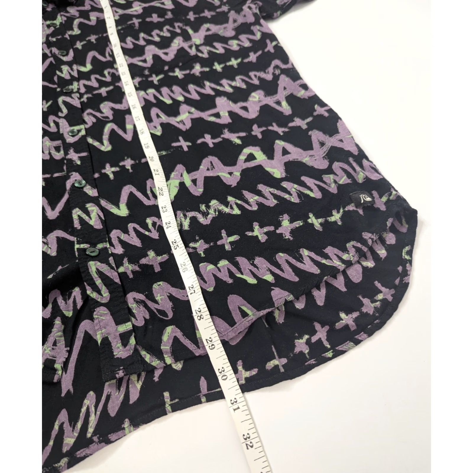 Quiksilver Quiksilver Modern Fit Shirt Mens XL Black Purple Abstract Button Up Viscose Size US XL / EU 56 / 4 - 3 Thumbnail
