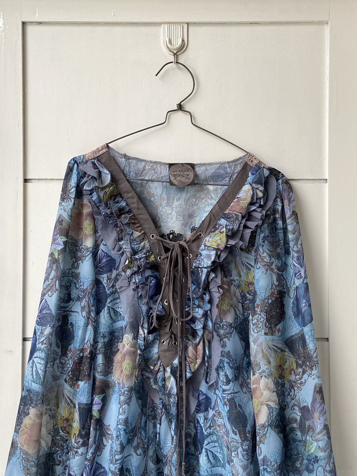 Designer × Japanese Brand × Seditionaries OZZ ANGELO Flower Motive Blouse Size XS / US 0-2 / IT 36-38 - 11 Thumbnail