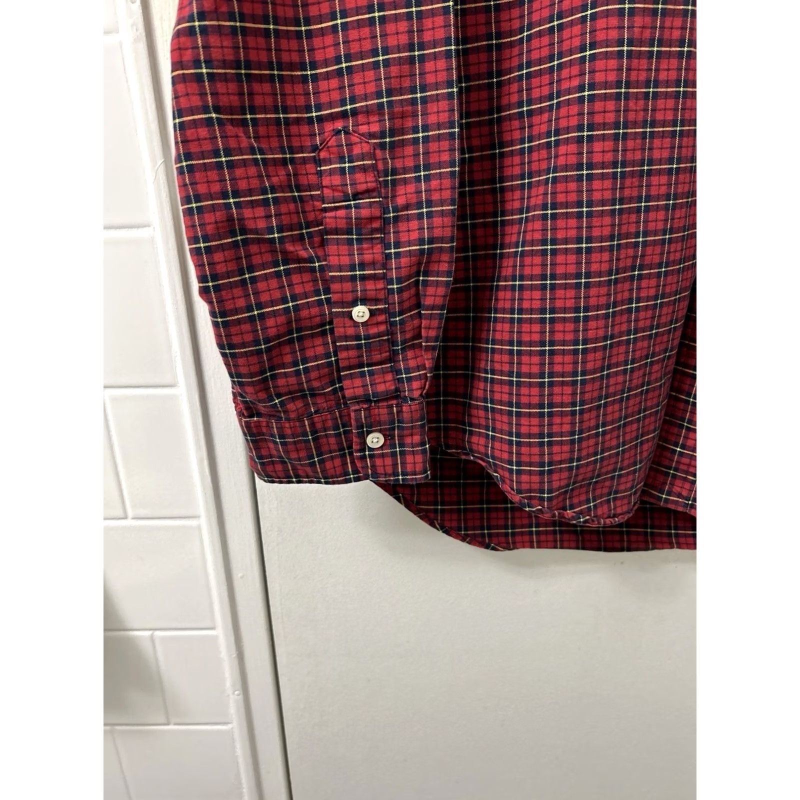 Ralph Lauren Ralph Lauren Shirt Mens L Red Plaid Button-Down Long Sleeve Oxford Navy Pony Embroidered Classic Preppy Casual Business Travel Size US L / EU 52-54 / 3 - 5 Thumbnail