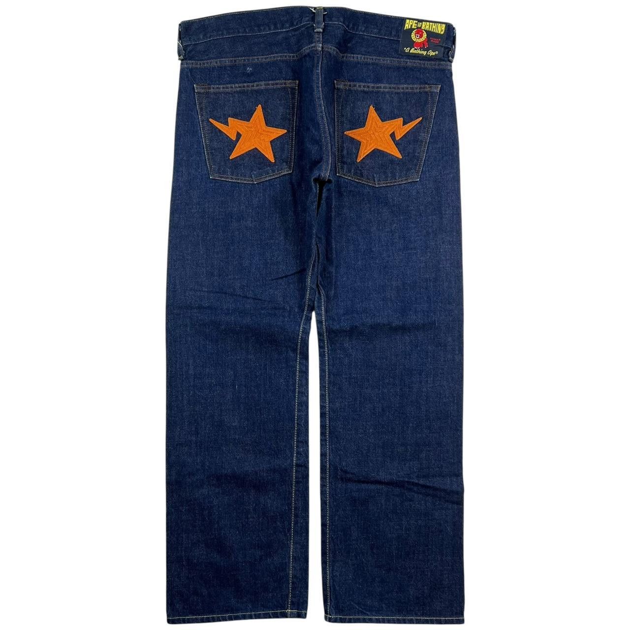 Bape Vintage Bape Embroidered Bapesta Jeans - Waist: 36” Size US 36 / EU 52 - 1 Thumbnail