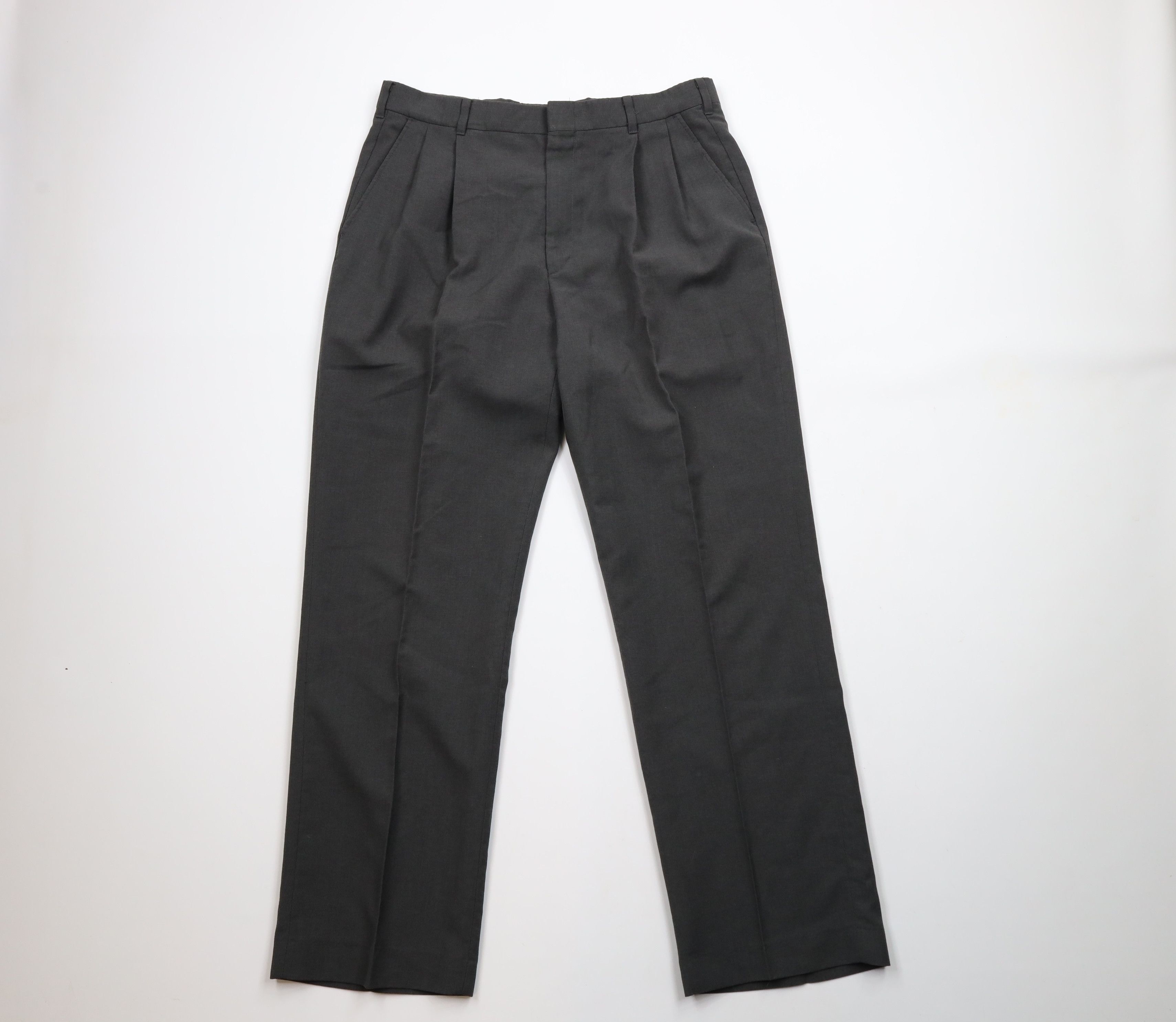 Vintage Vintage 70s Streetwear Wool Blend Wide Leg Pants Gray Size 34 - 1 Thumbnail