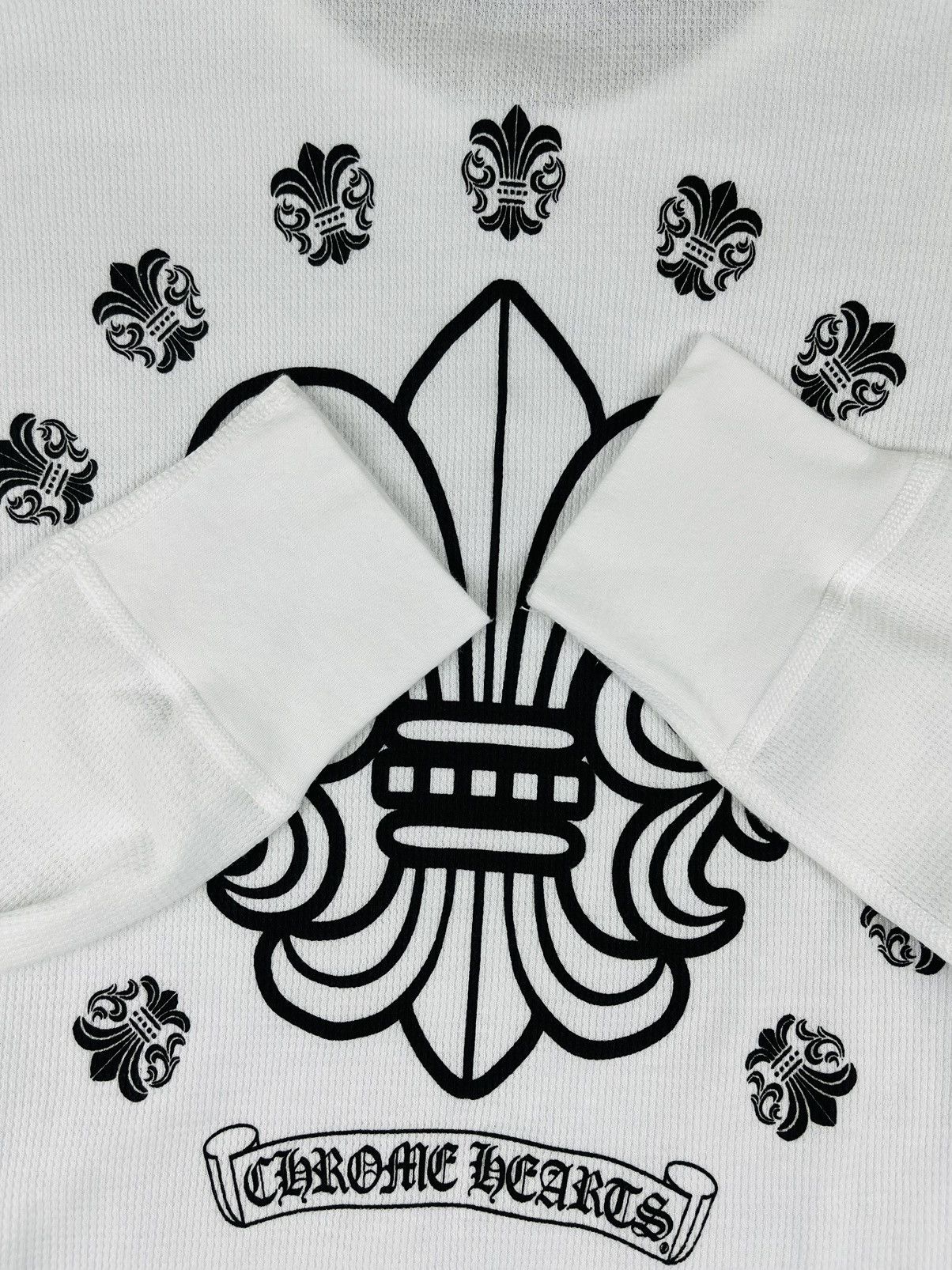 Chrome Hearts Fleur Scroll Logo Thermal Longsleeve Tshirt