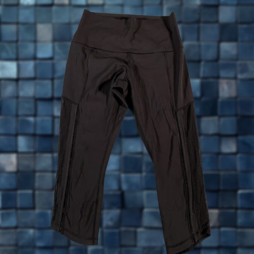 Lululemon Lululemon Pants Womens 6 Black Crop High Rise Leggings Yoga Pocket Athletic Gym Size 28" / US 6 / IT 42 - 1 Thumbnail