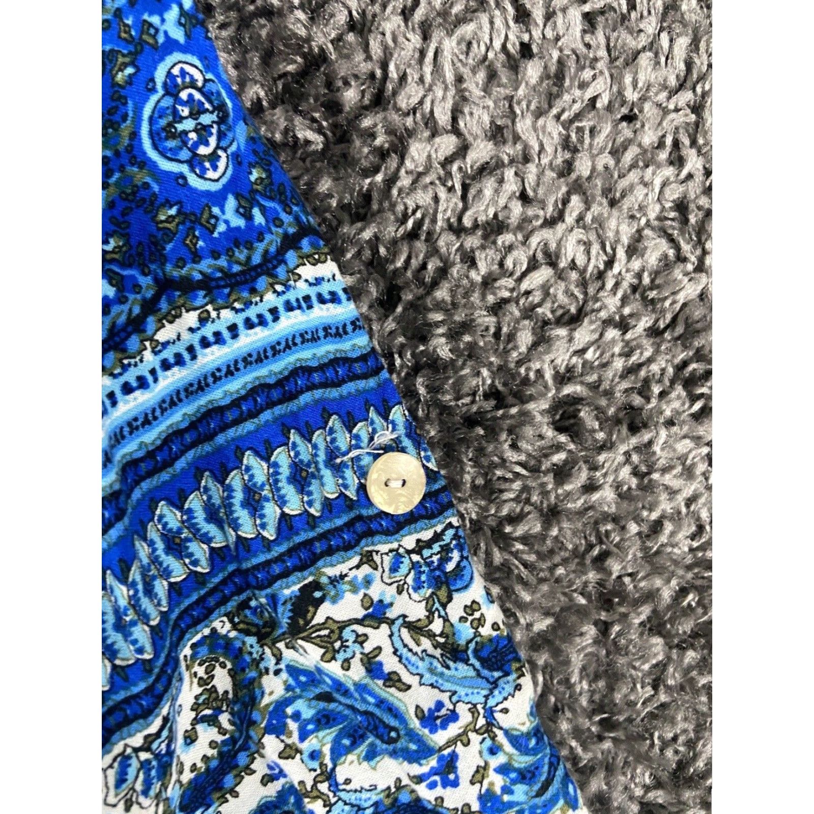 Vintage Bohemian Blue Maxi Dress Women's Medium Short Sleeve Slit Center Womens Size 32" / US 10 / IT 46 - 7 Thumbnail
