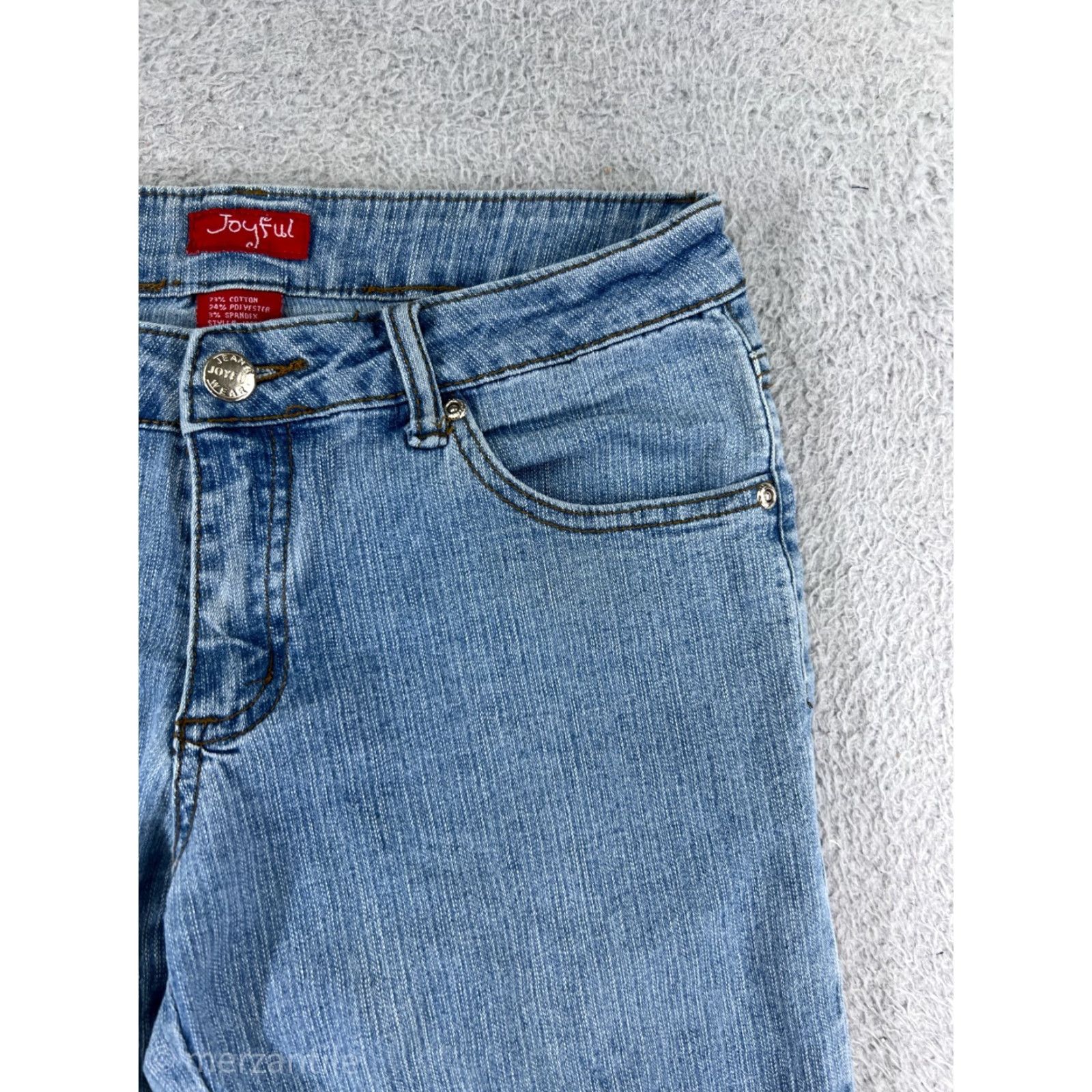 Denime Joyful Jeans Womens 5 Blue Denim Capri Embroidered Embellished Cross Size 27" / US 4 / IT 40 - 7 Thumbnail