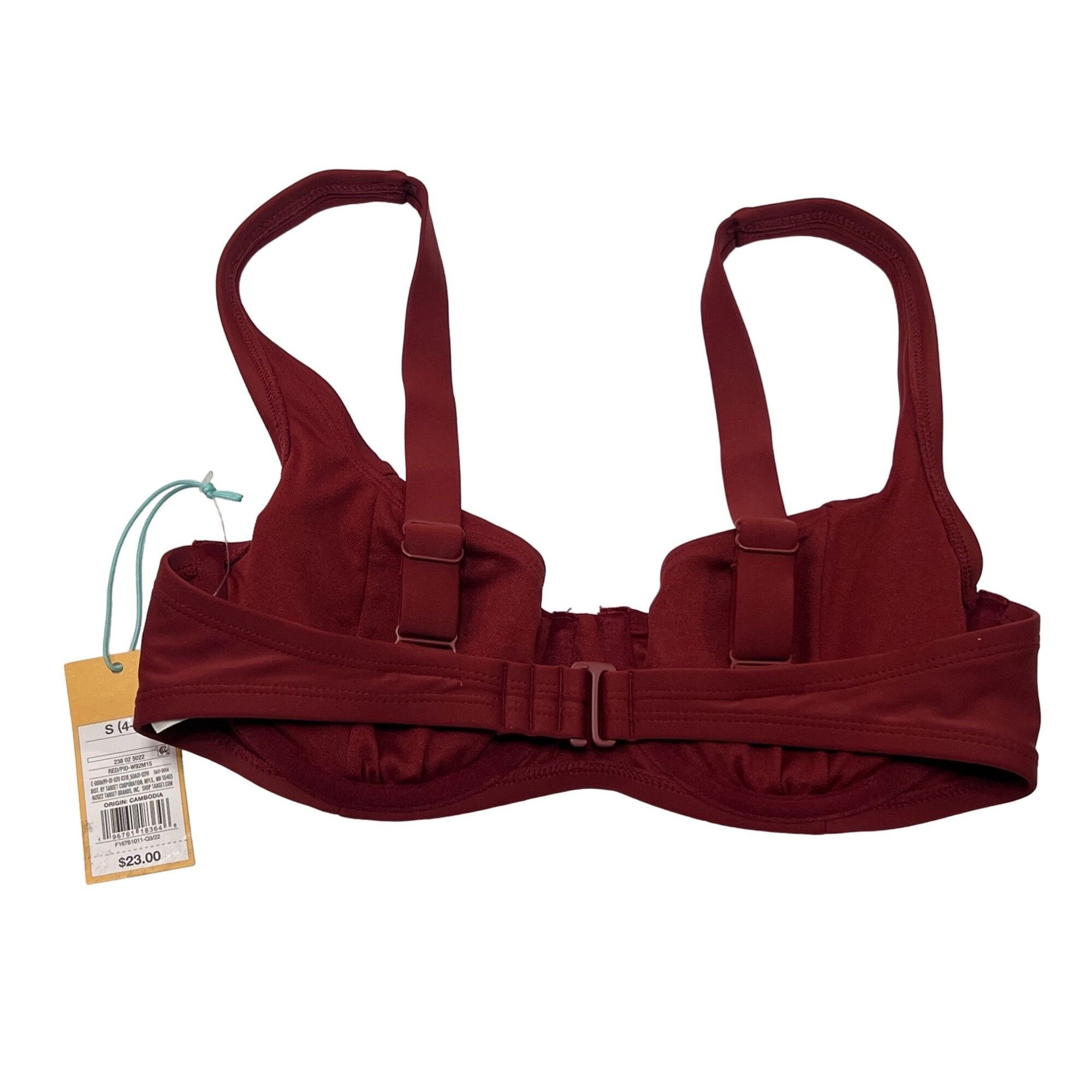 Other Kona Sol - Women's Maroon Red Seamed Underwired Bikini Swim Size ONE SIZE - 4 Thumbnail