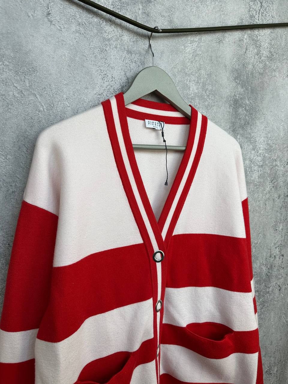 Other Claudie Pierlot Striped Knit Cardigan Sweater Button-Up Size M / US 6-8 / IT 42-44 - 4 Thumbnail